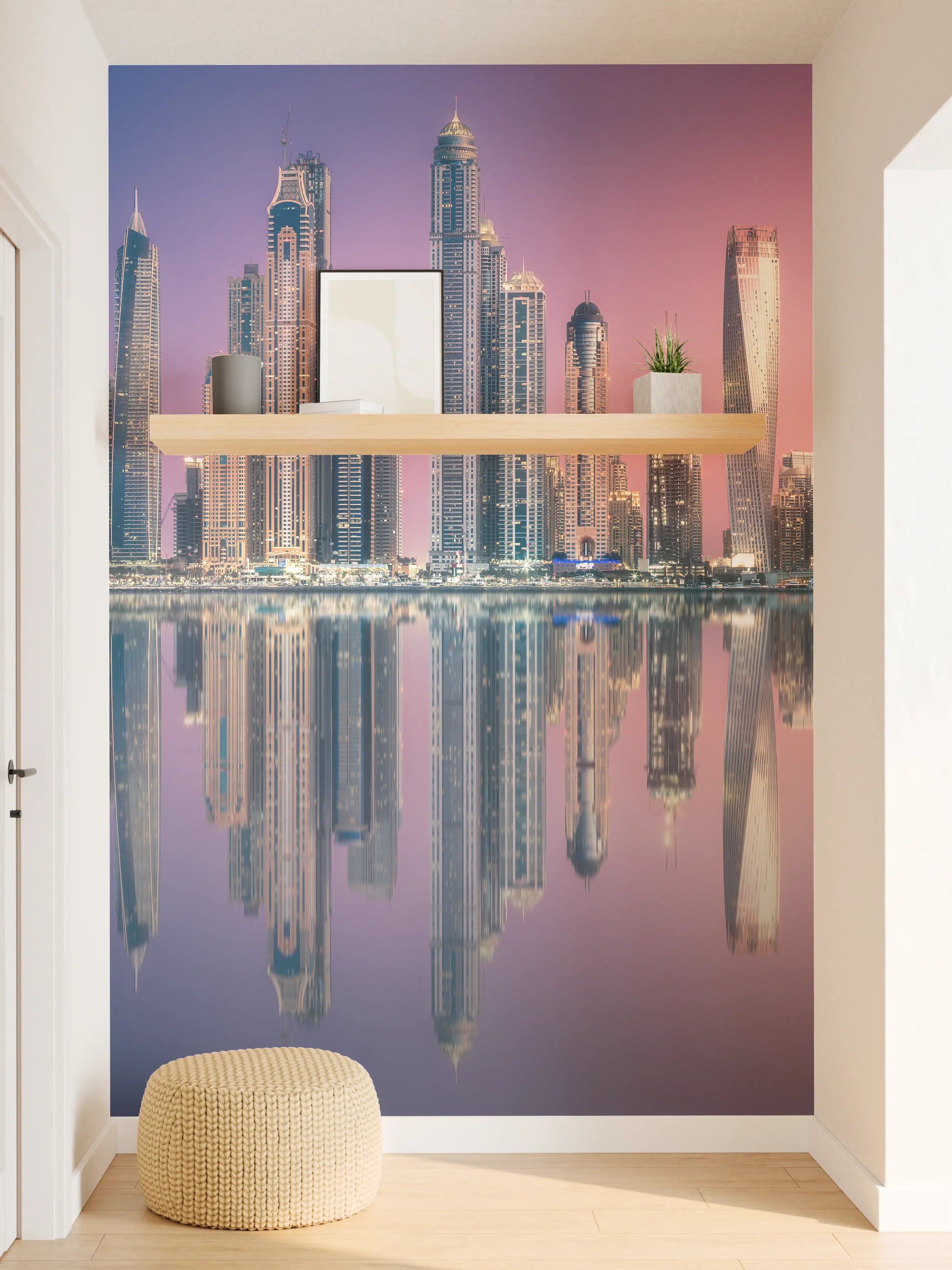 Wandverkleidung Flur - Graue Silhouette bei Abenddämmerung