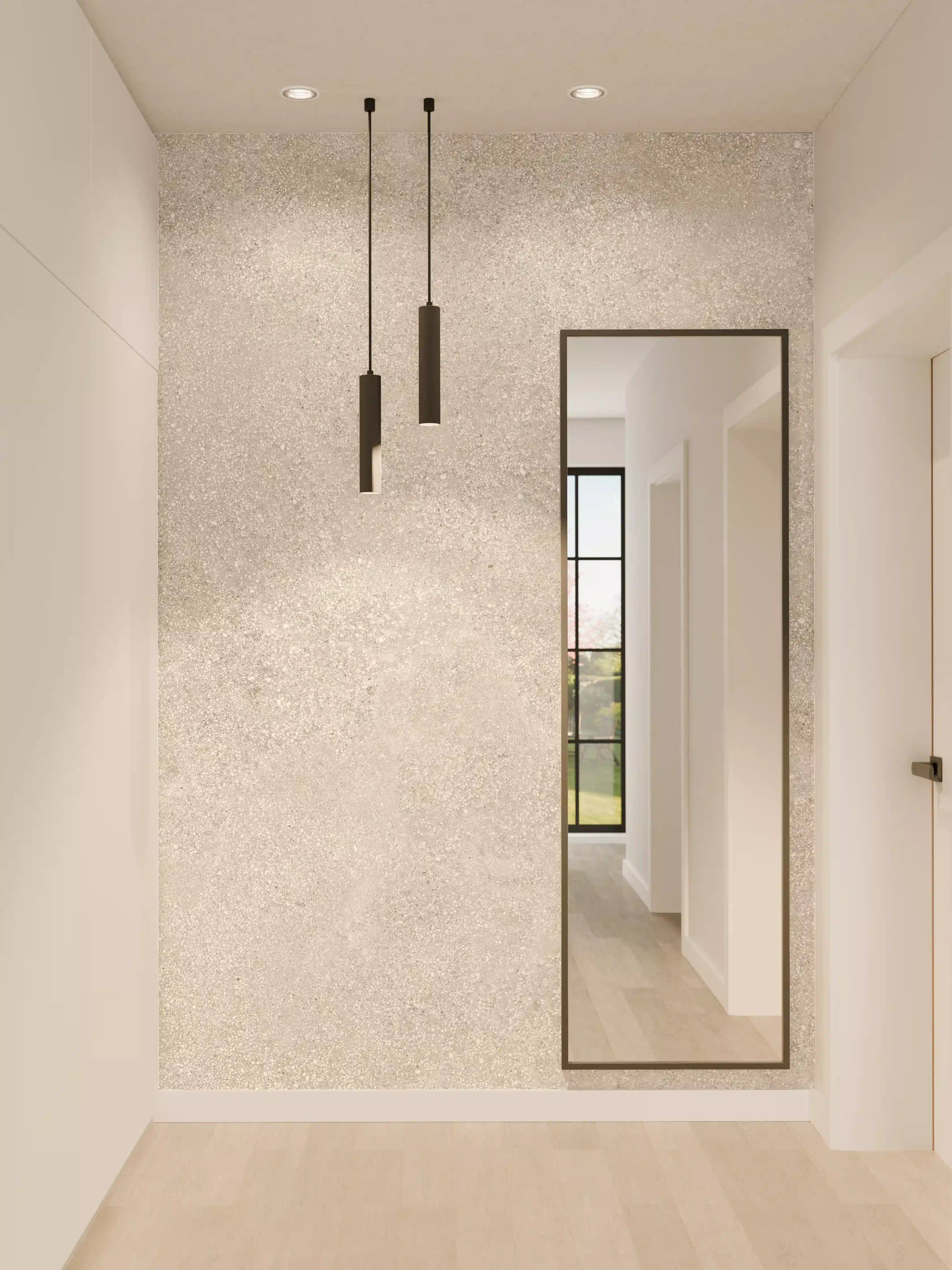 Wandverkleidung Flur - Graue Zement Struktur