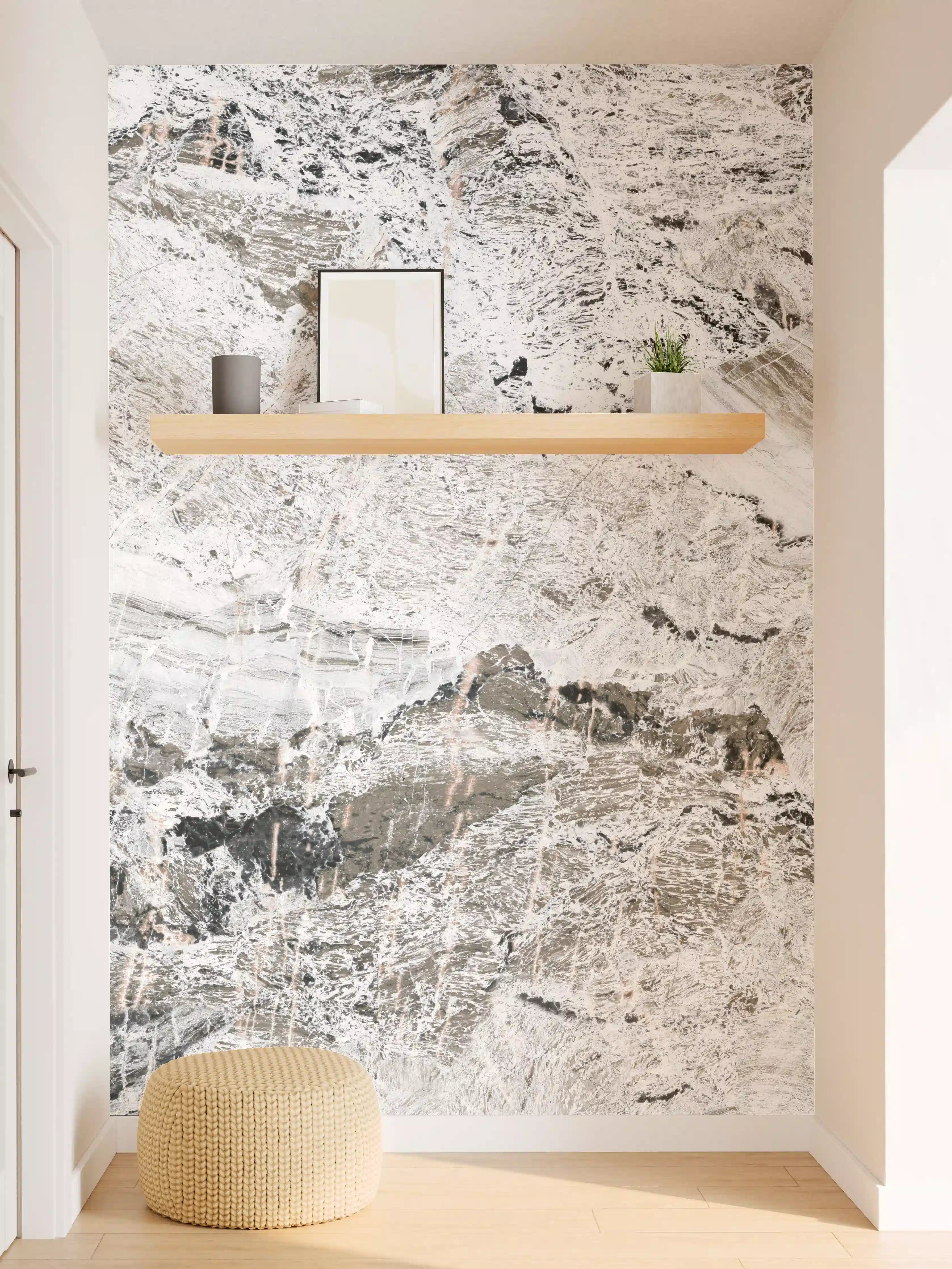 Wandverkleidung Flur - Graue abstrakte Marmor Stein Textur