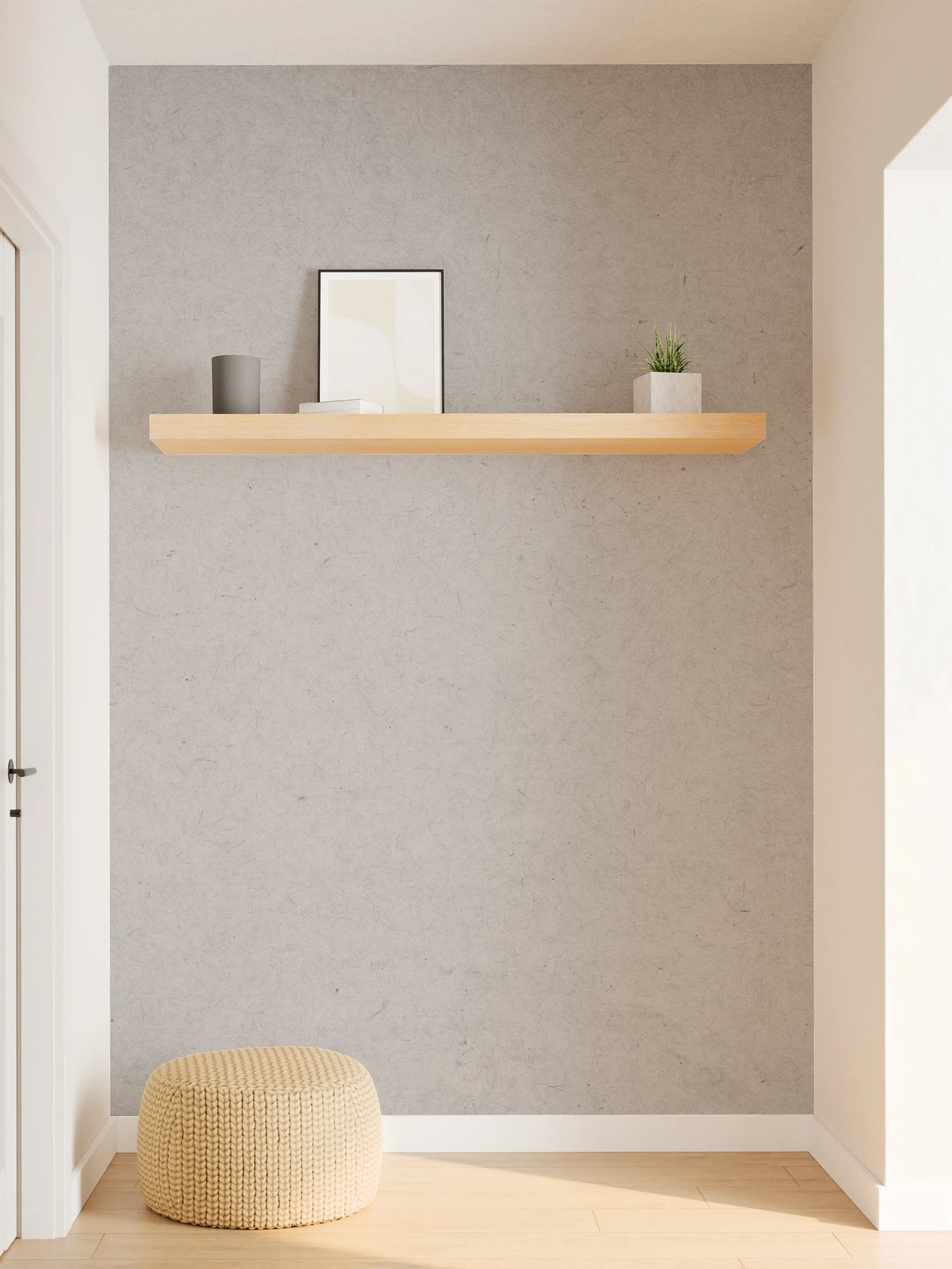 Wandverkleidung Flur - Grauer Betonoptik Fliese