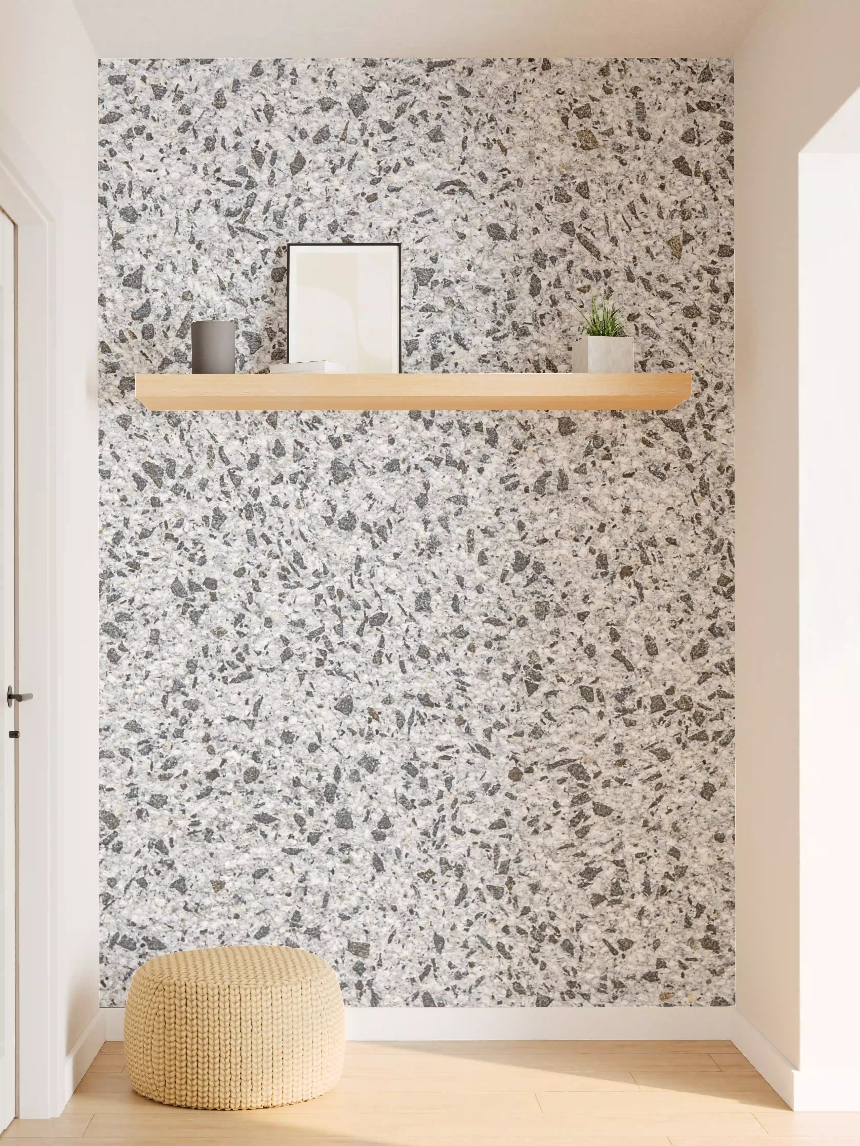 Wandverkleidung Flur - Grauer Granit Steinoptik