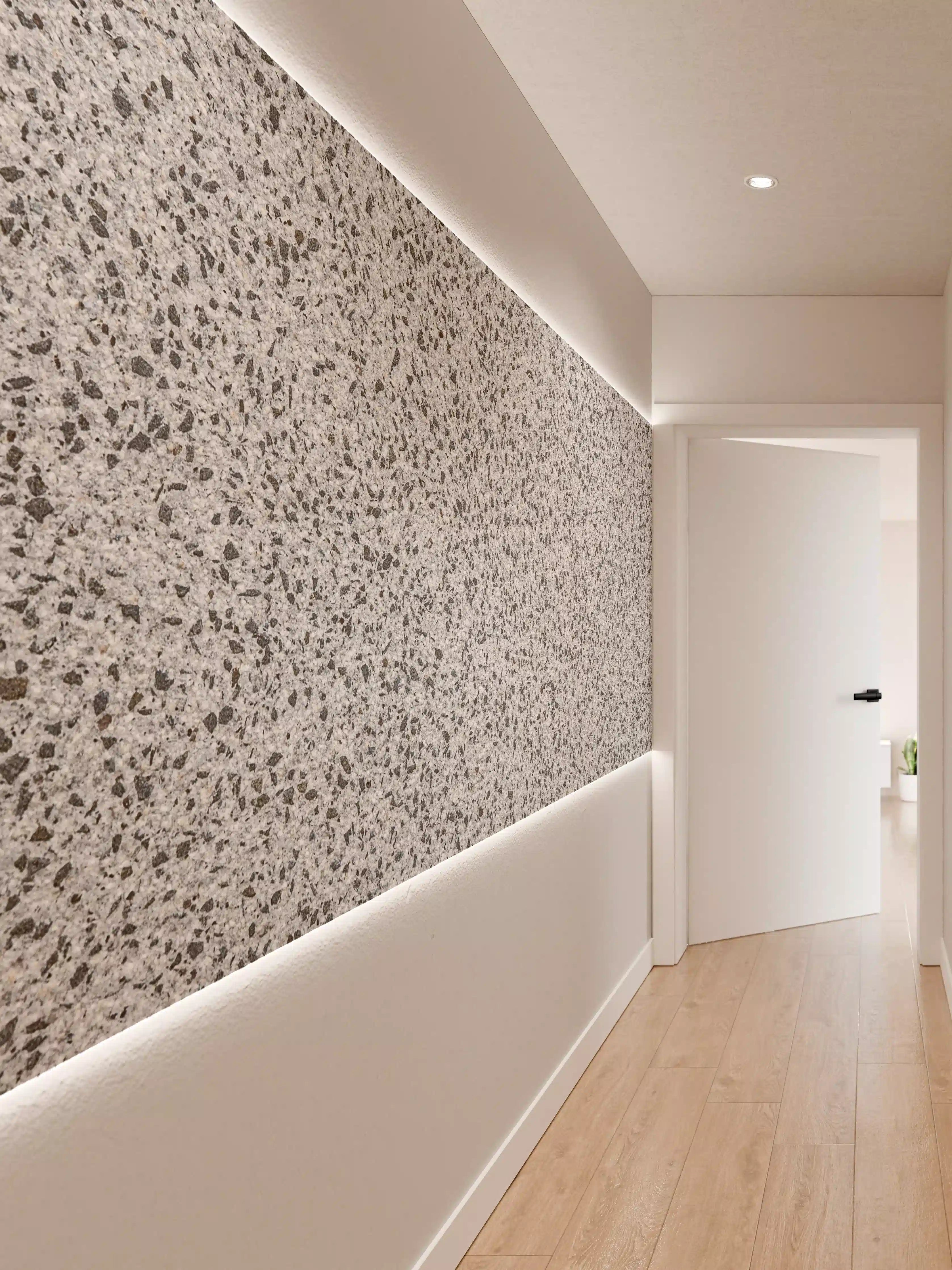 Wandverkleidung Flur - Grauer Granit Steinoptik
