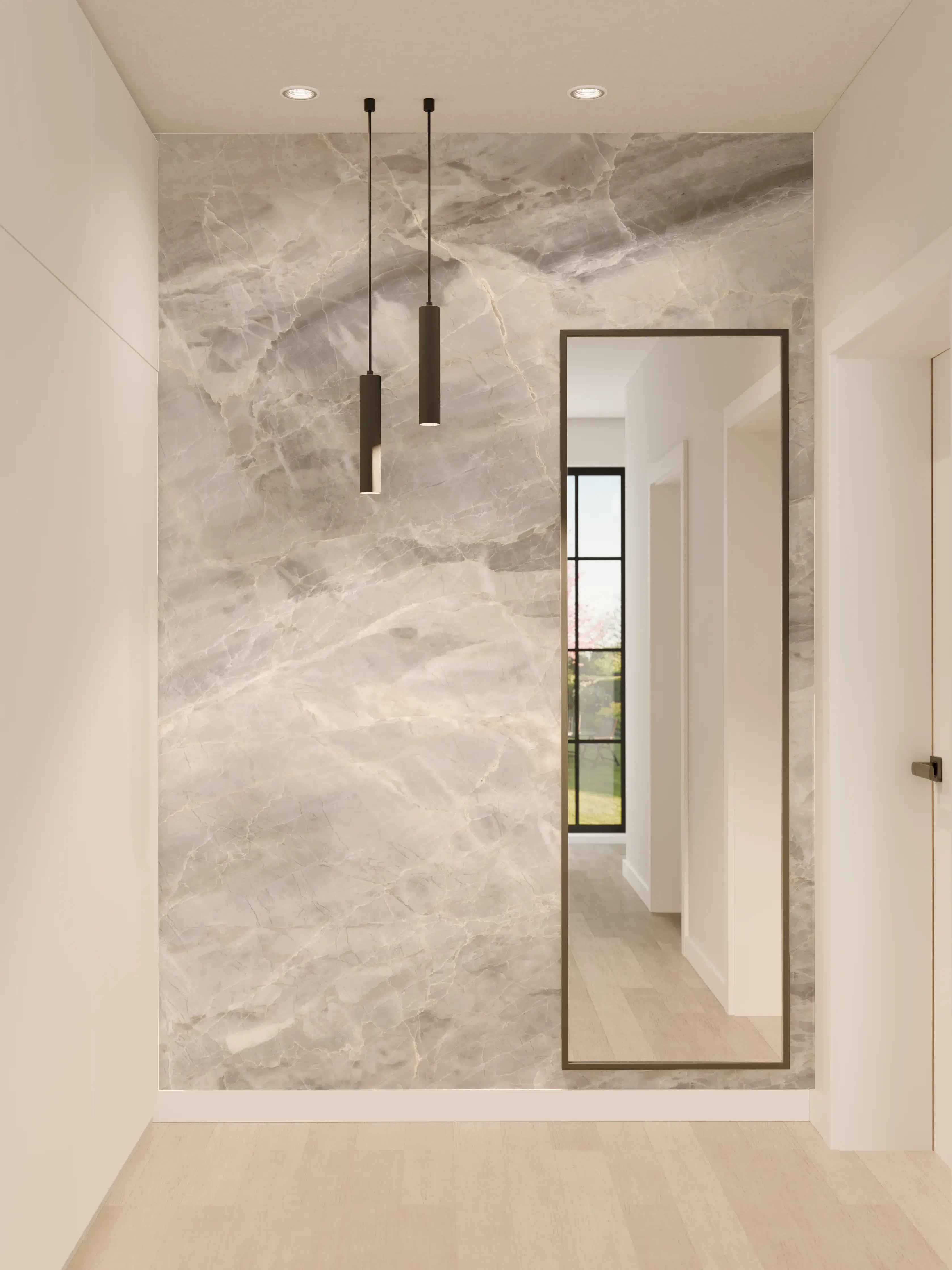 Wandverkleidung Flur - Grauer Marmor - Granit