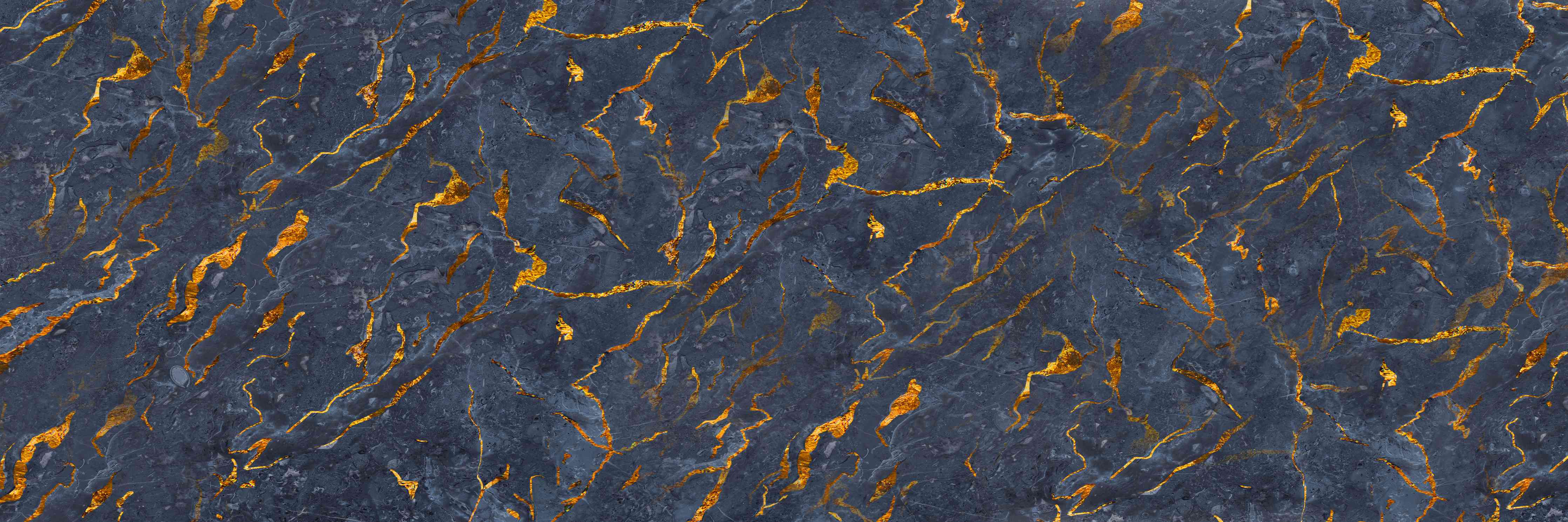 Wandverkleidung Flur-Grauer Marmor mit goldenen Details