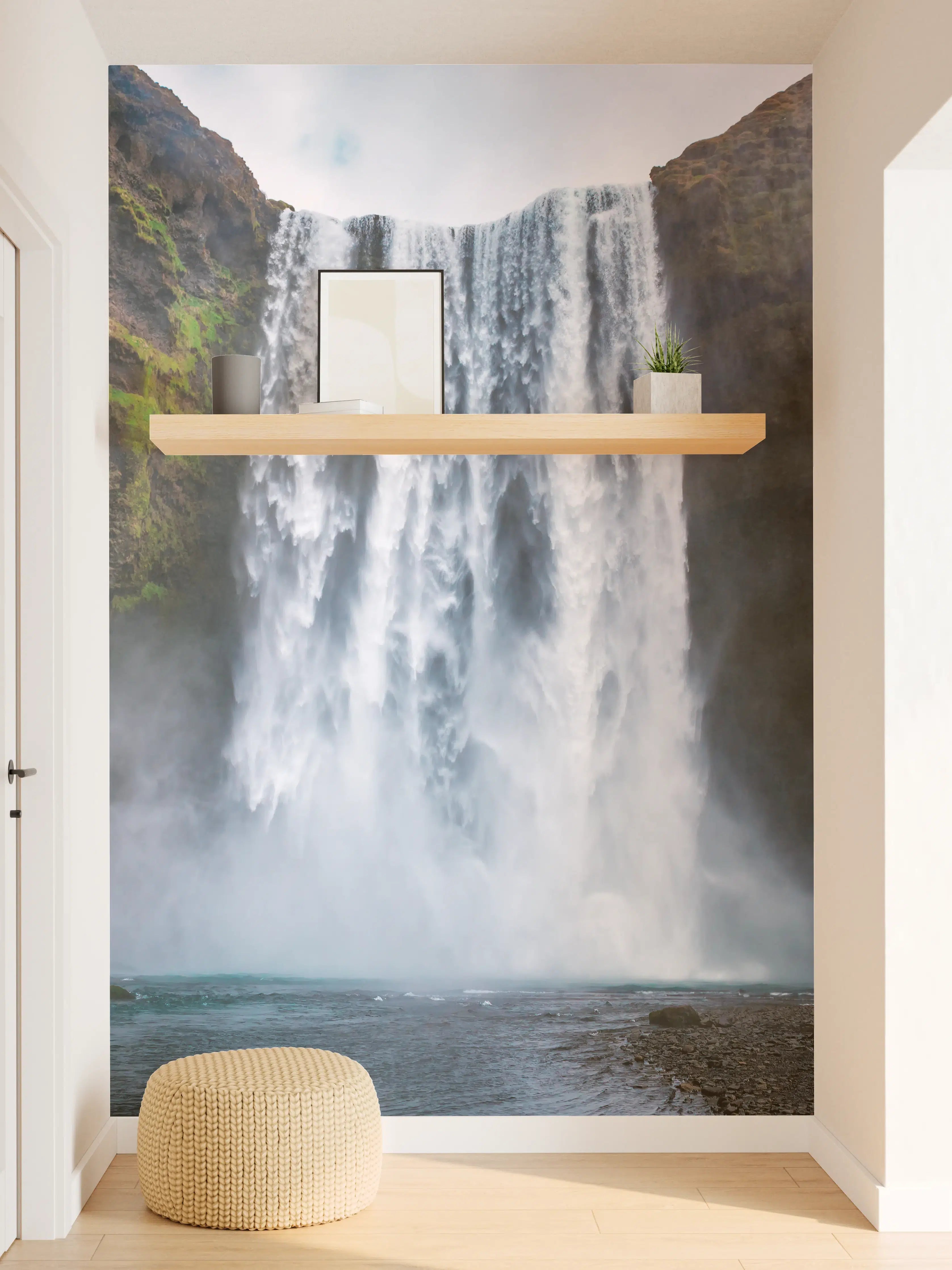 Wandverkleidung Flur - Grauer Wasserfall in natürlichem Glanz