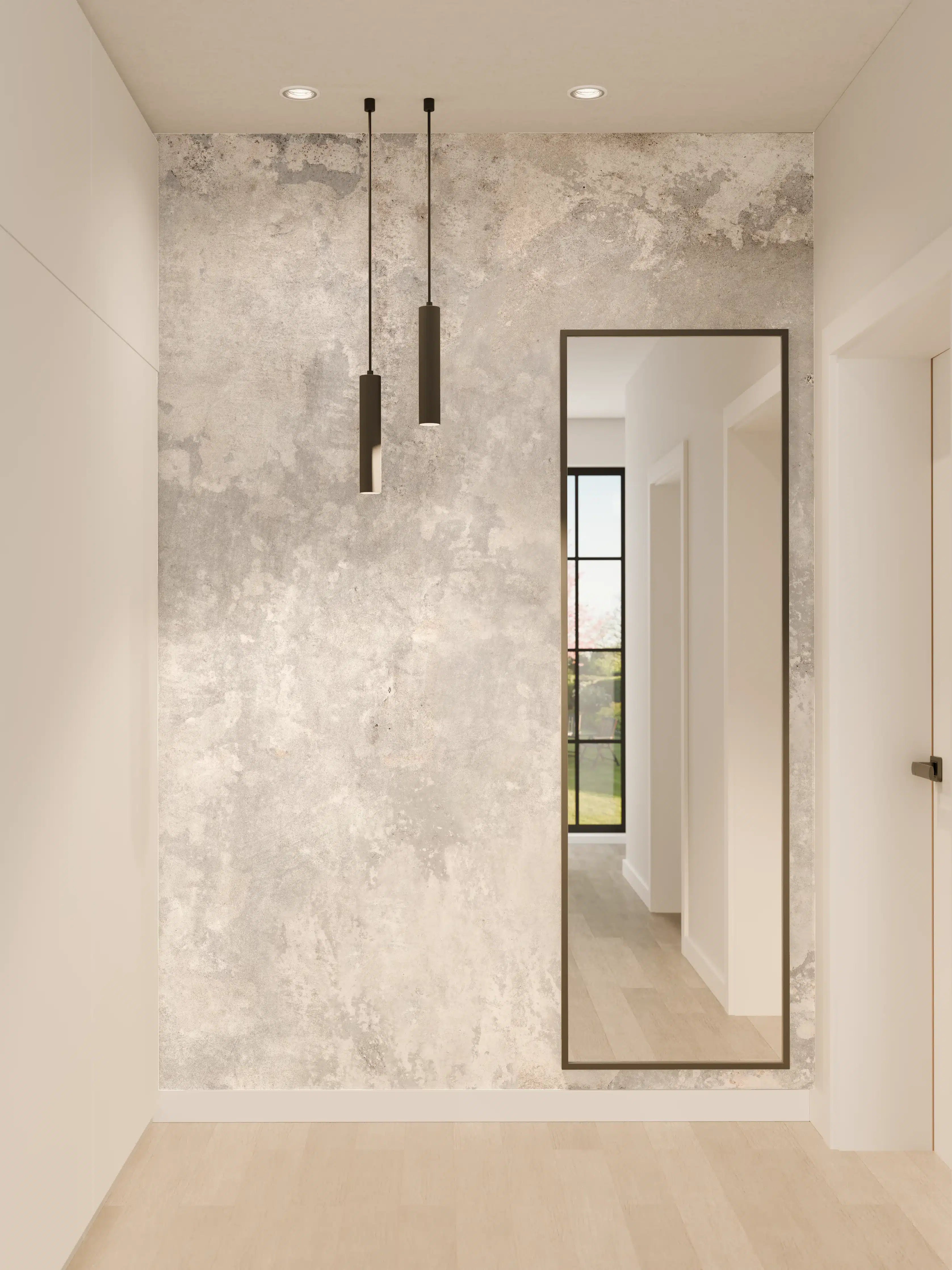 Wandverkleidung Flur - Grauer Zement-Hintergrund