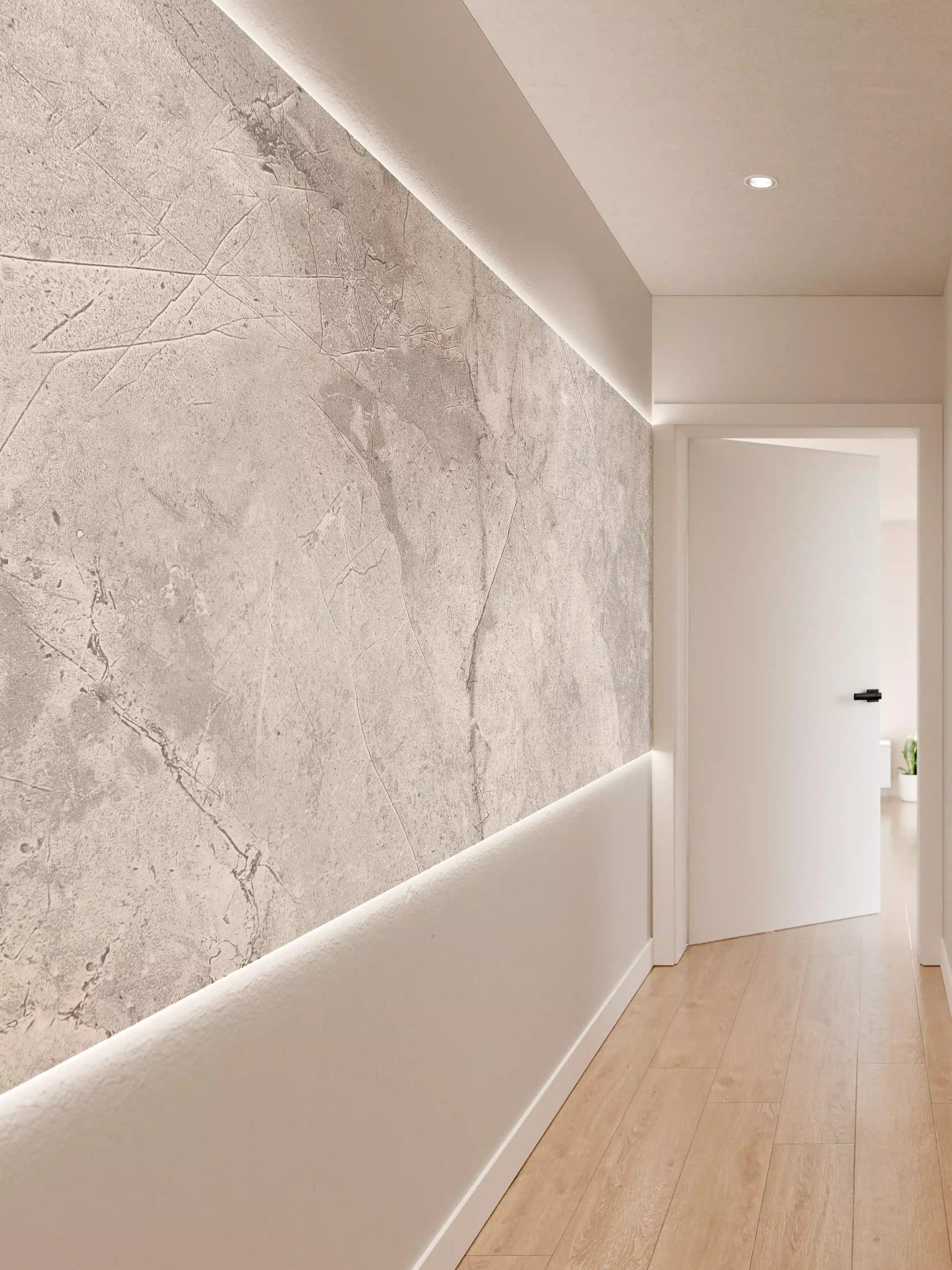 Wandverkleidung Flur - Graues Betonmuster