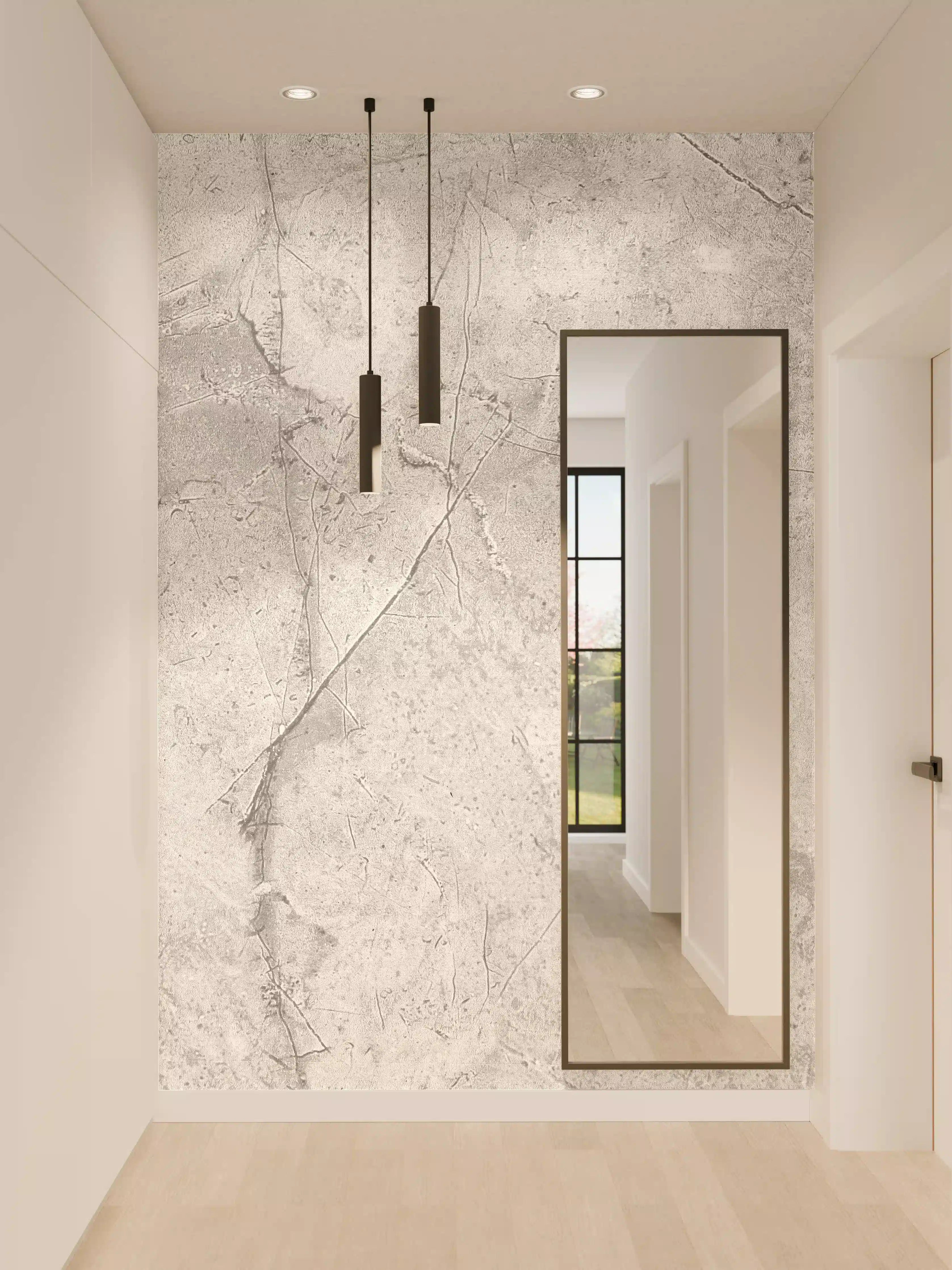 Wandverkleidung Flur - Graues Betonmuster