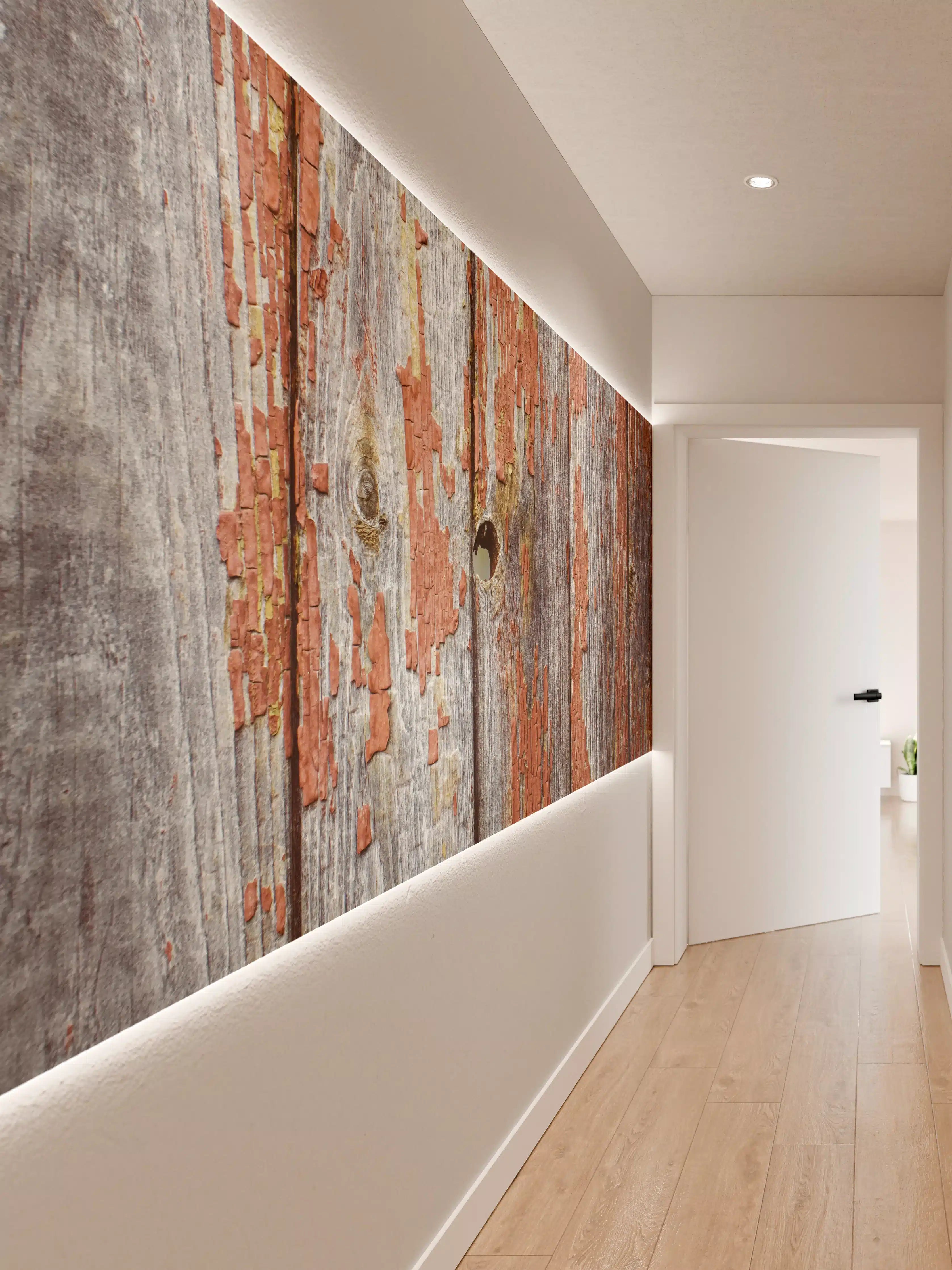 Wandverkleidung Flur - Graues Echo im alten Holz