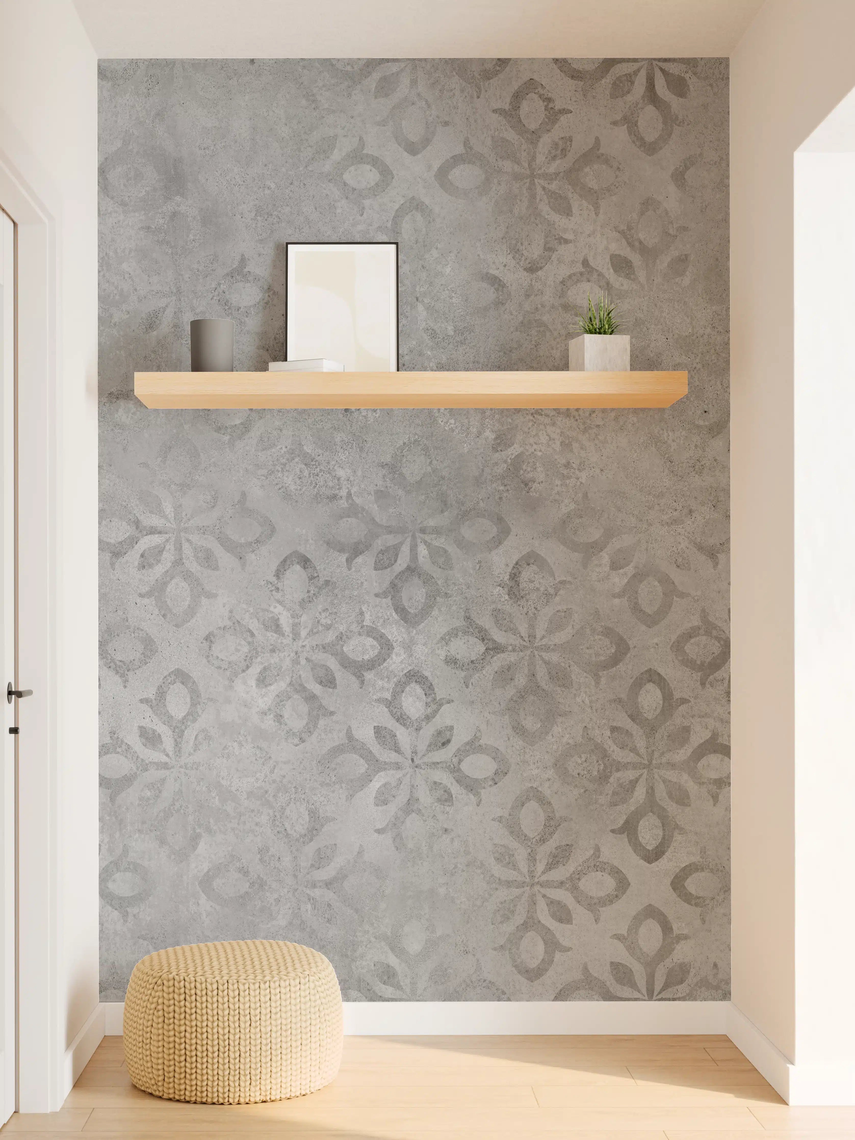 Wandverkleidung Flur - Graues Ornament Muster