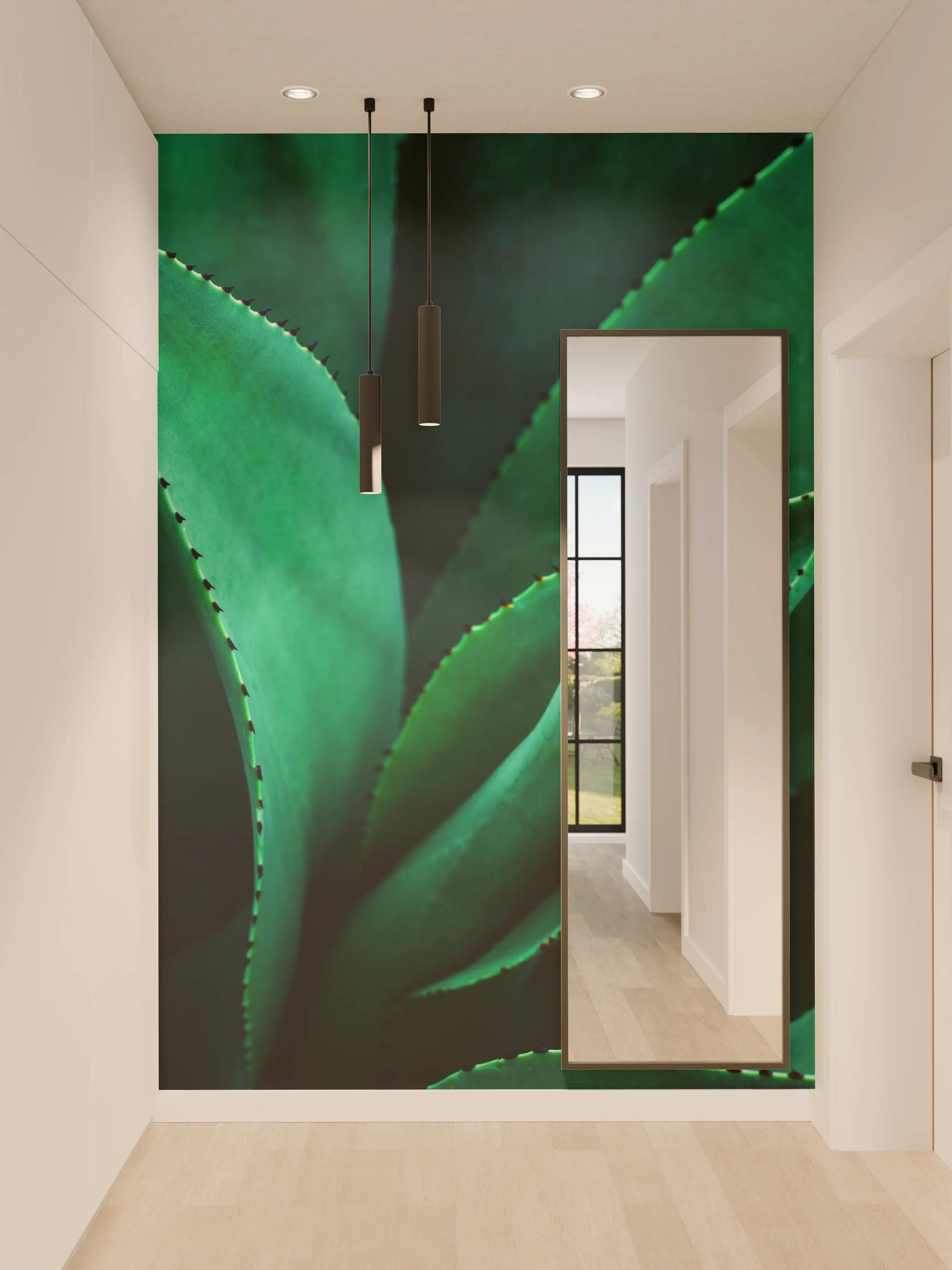 Wandverkleidung Flur - Grüne Aloe Vera Pflanze