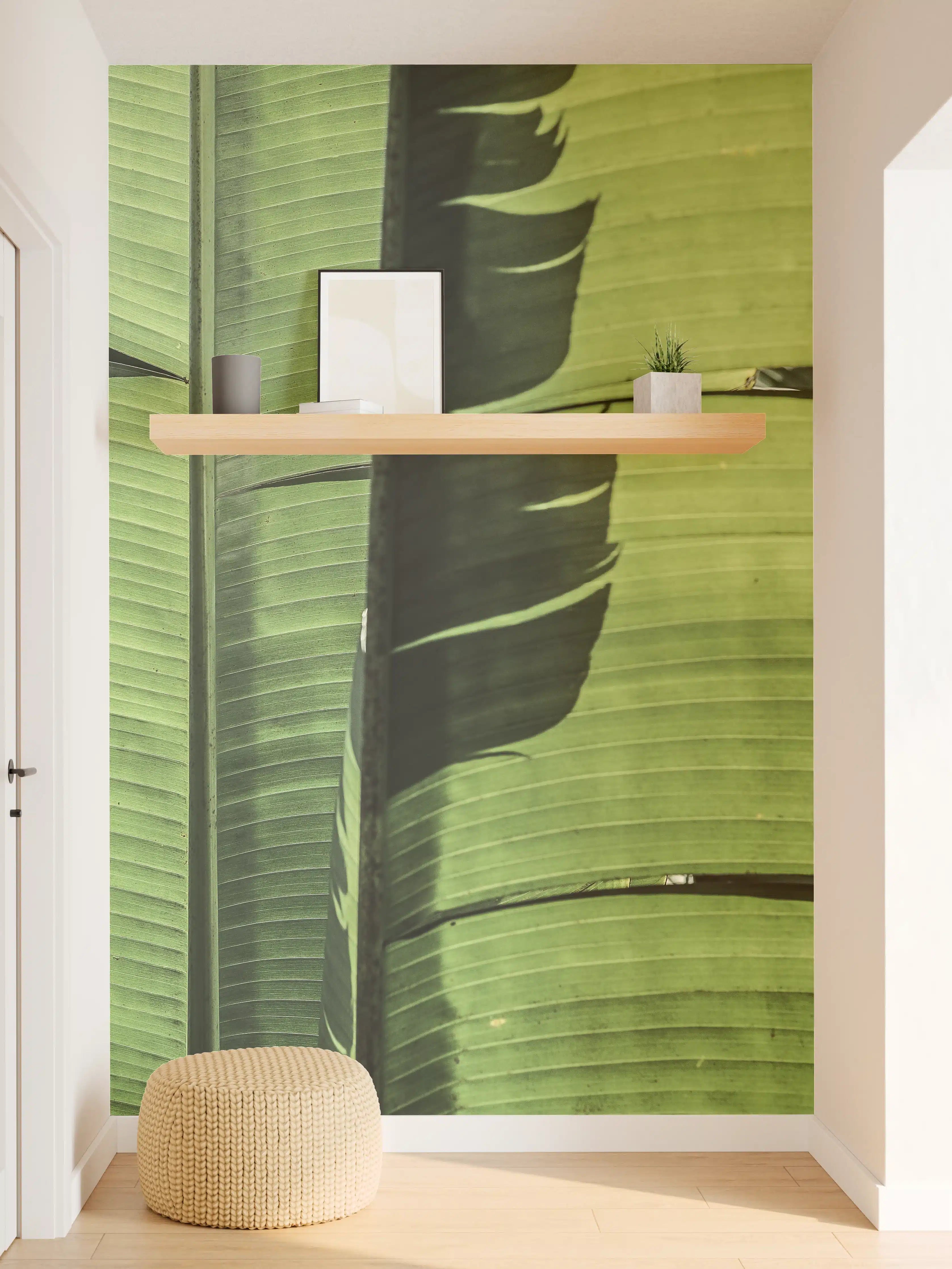 Wandverkleidung Flur - Grüne Bananenblätter – Natürliche Schönheit