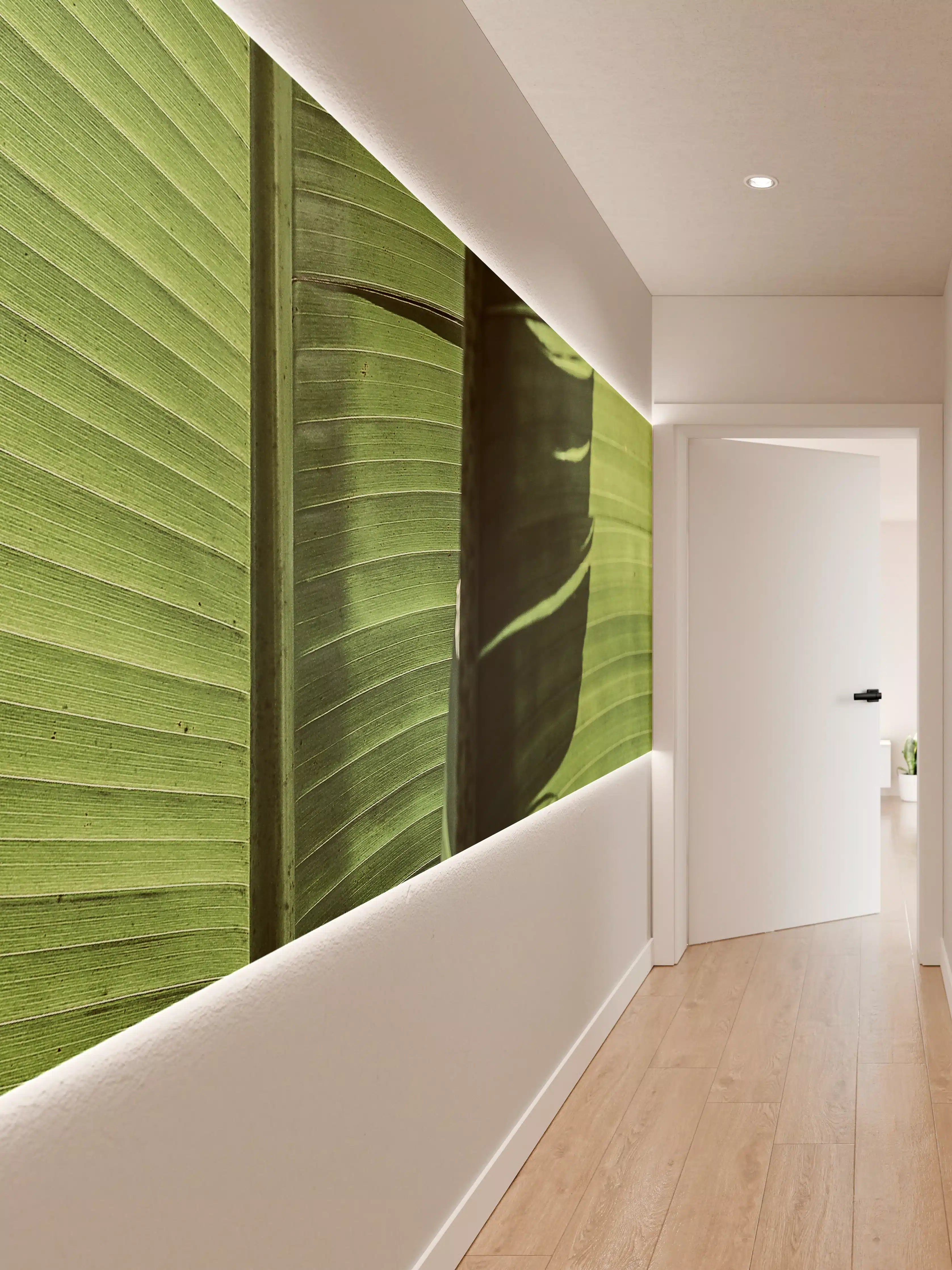 Wandverkleidung Flur - Grüne Bananenblätter – Natürliche Schönheit