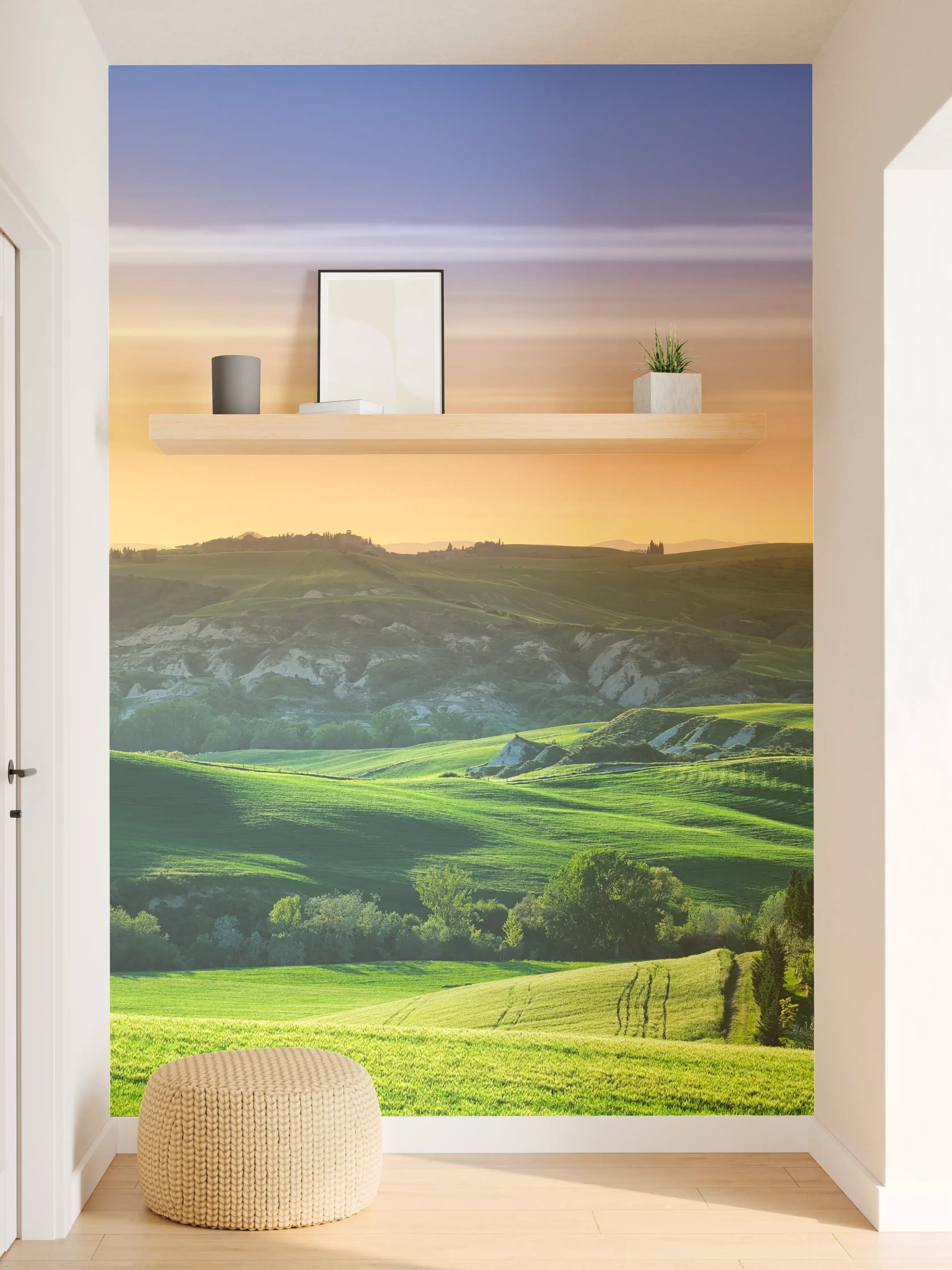 Wandverkleidung Flur - Grüne Toskana Panorama