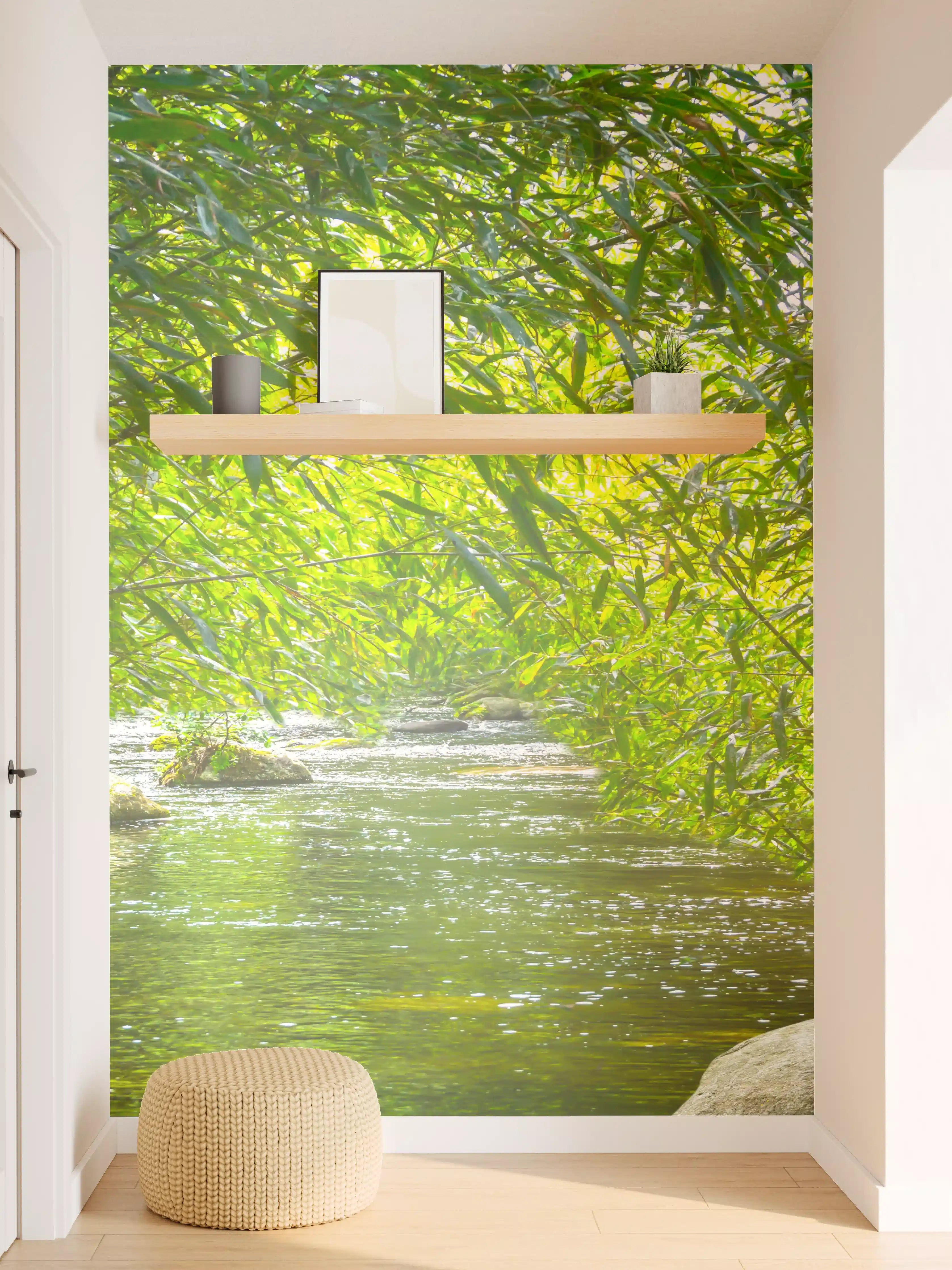 Wandverkleidung Flur - Grüner Dschungel Fluss