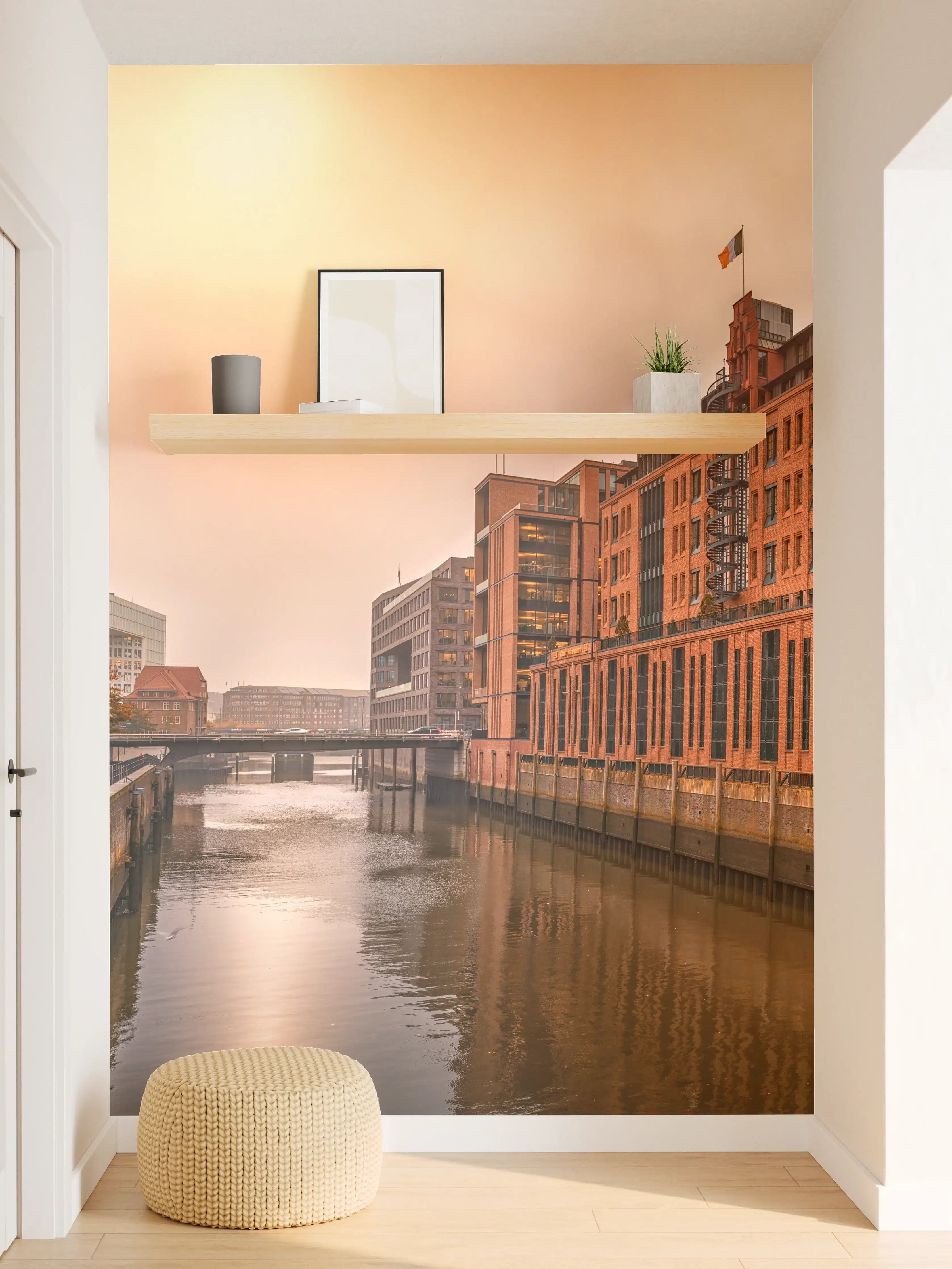 Wandverkleidung Flur - Hamburg bei Sonnenuntergang