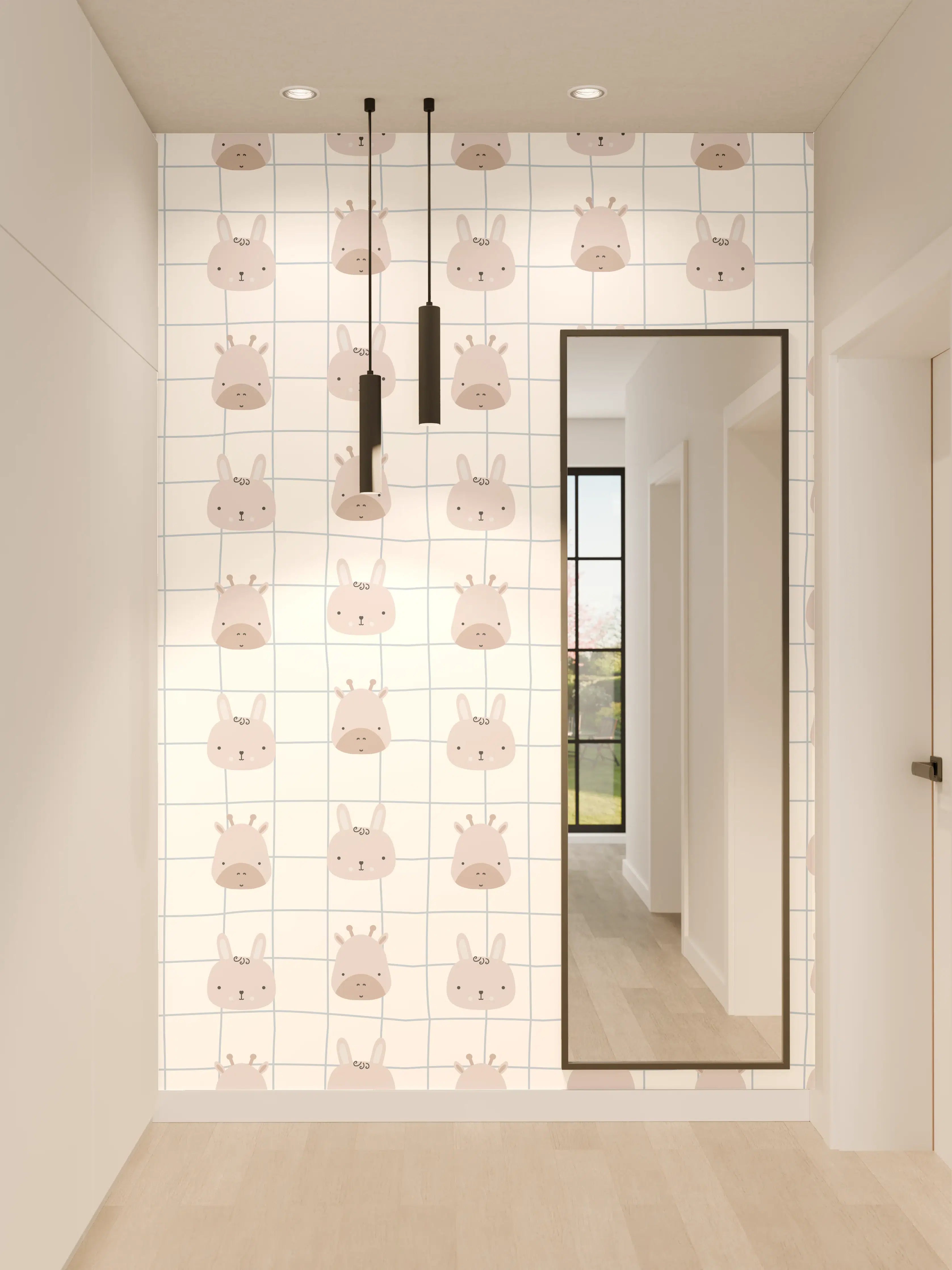 Wandverkleidung Flur - Hellan, Neutral, Minimalistisches Tierdesign