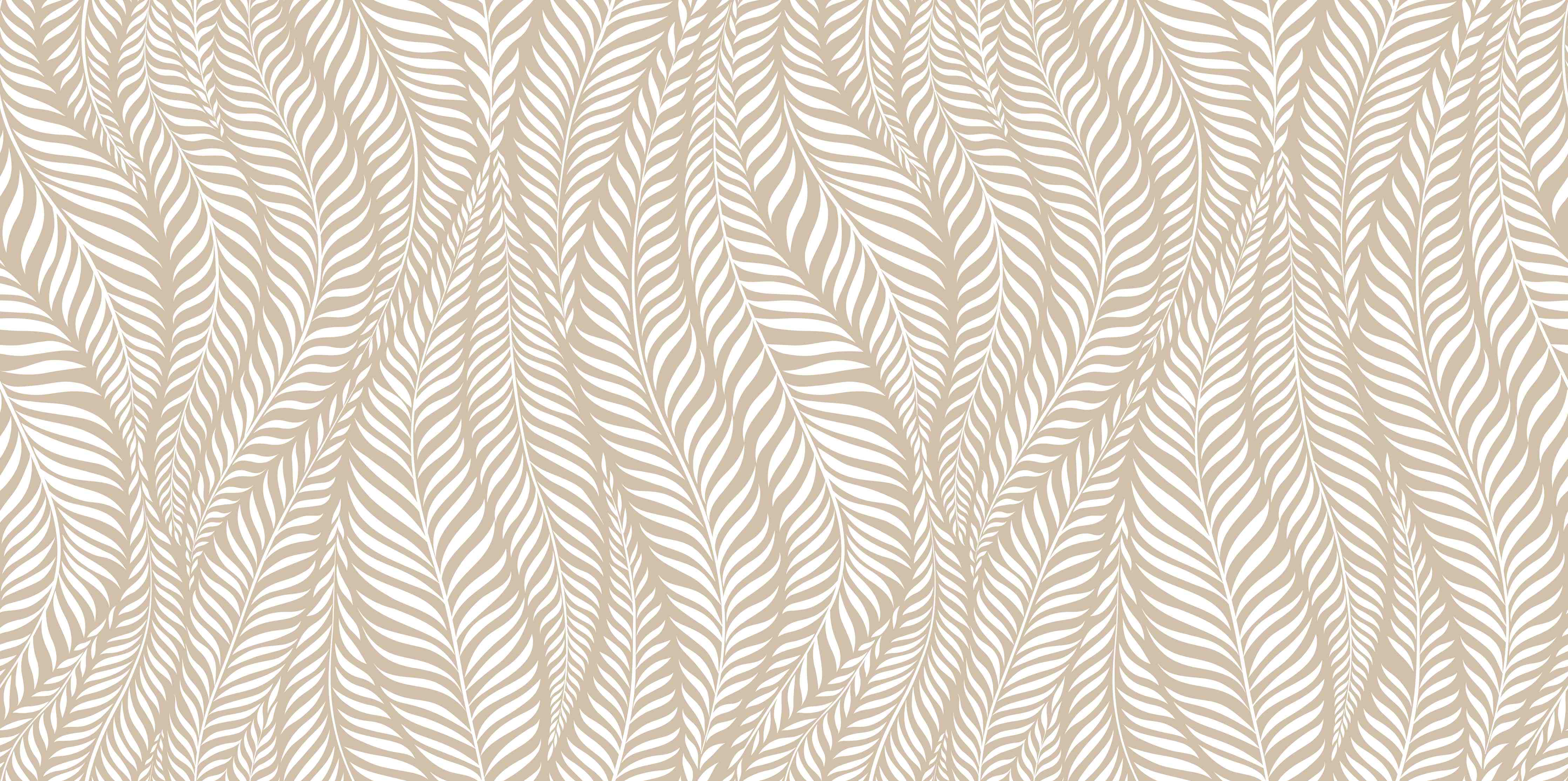 Wandverkleidung Flur-Hellbeige mit zarten Blattmustern