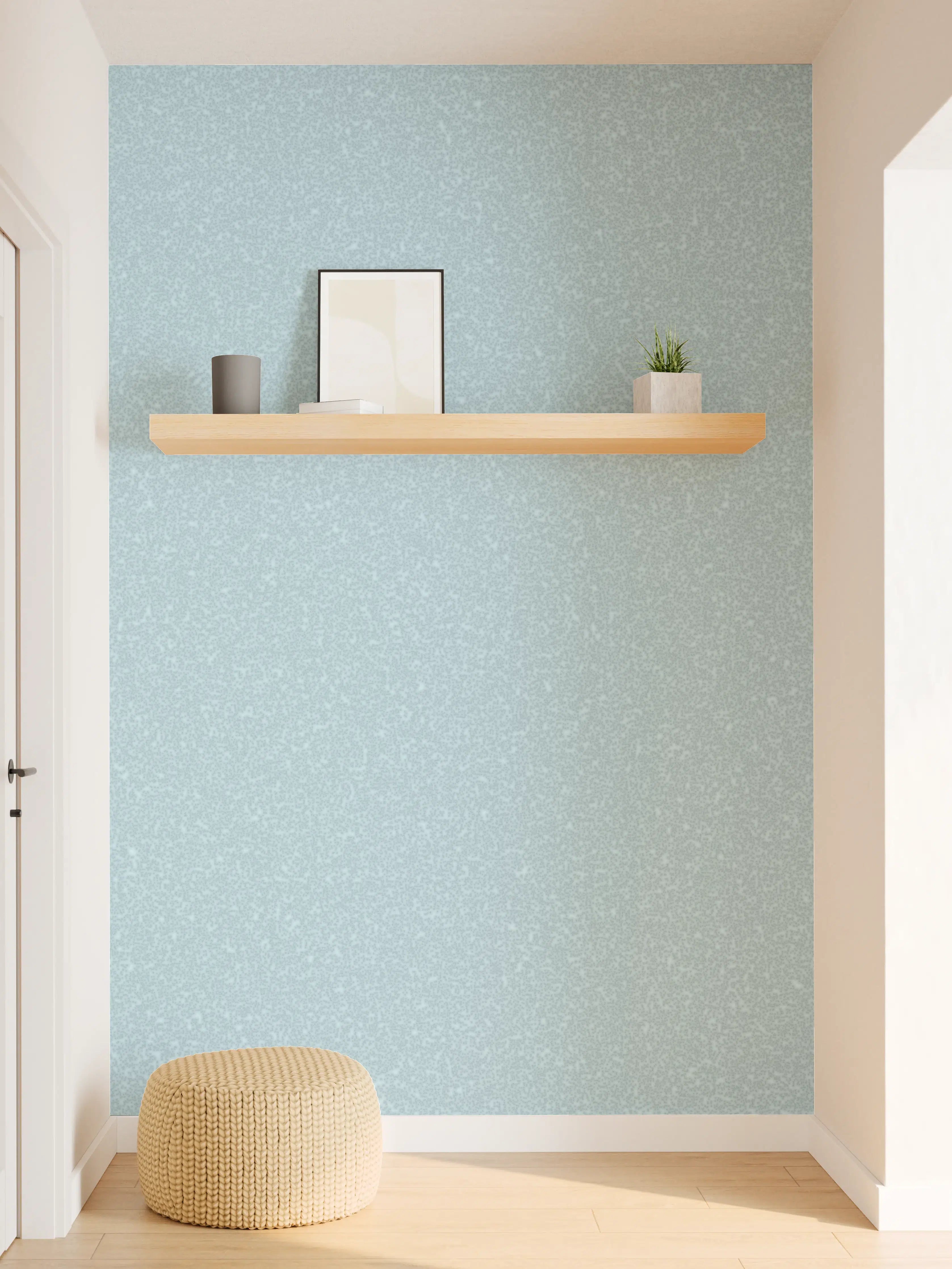 Wandverkleidung Flur - Hellblauer, strukturierter Hintergrund mit feinem Glitzer-Design