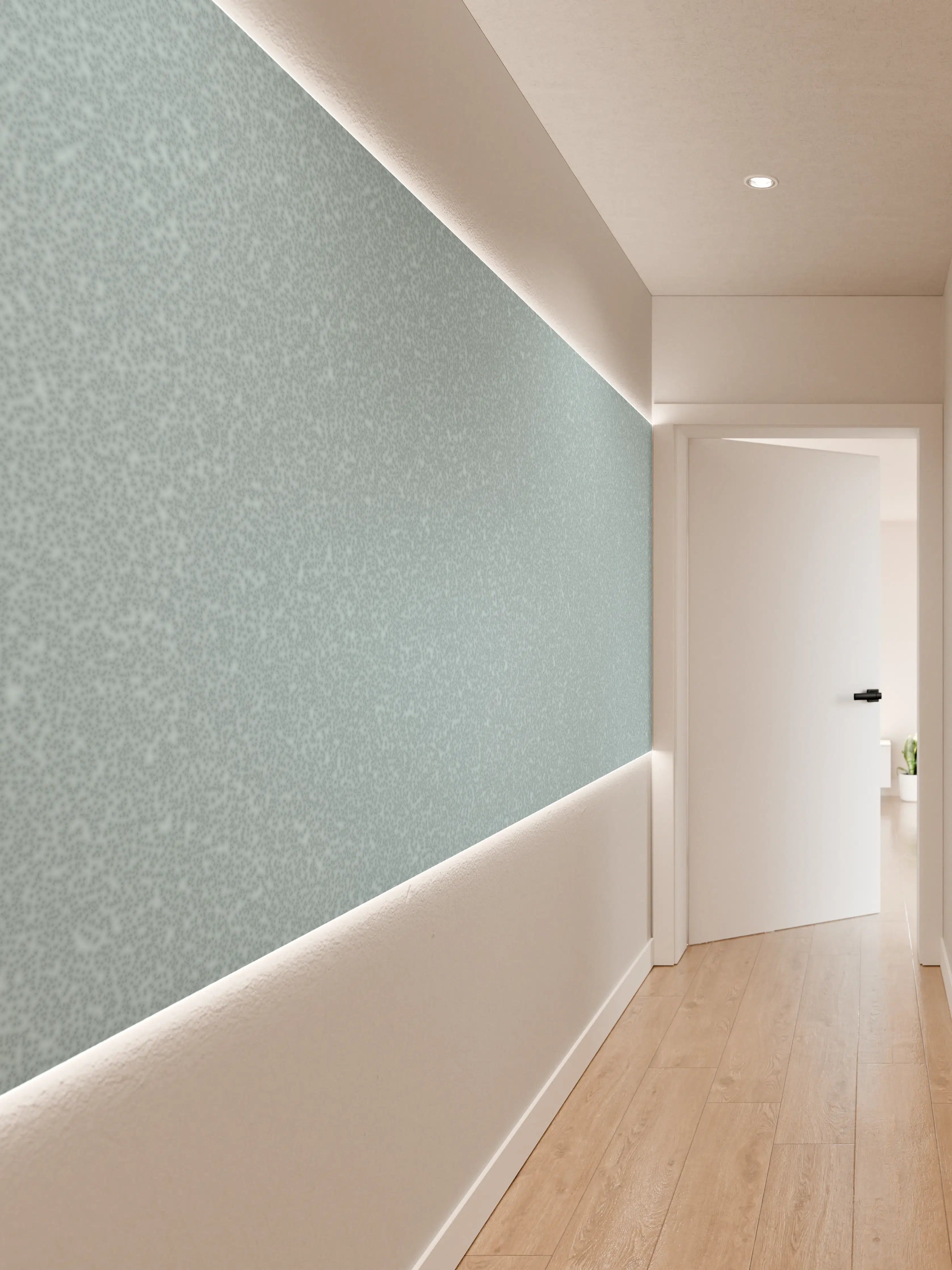 Wandverkleidung Flur - Hellblauer, strukturierter Hintergrund mit feinem Glitzer-Design