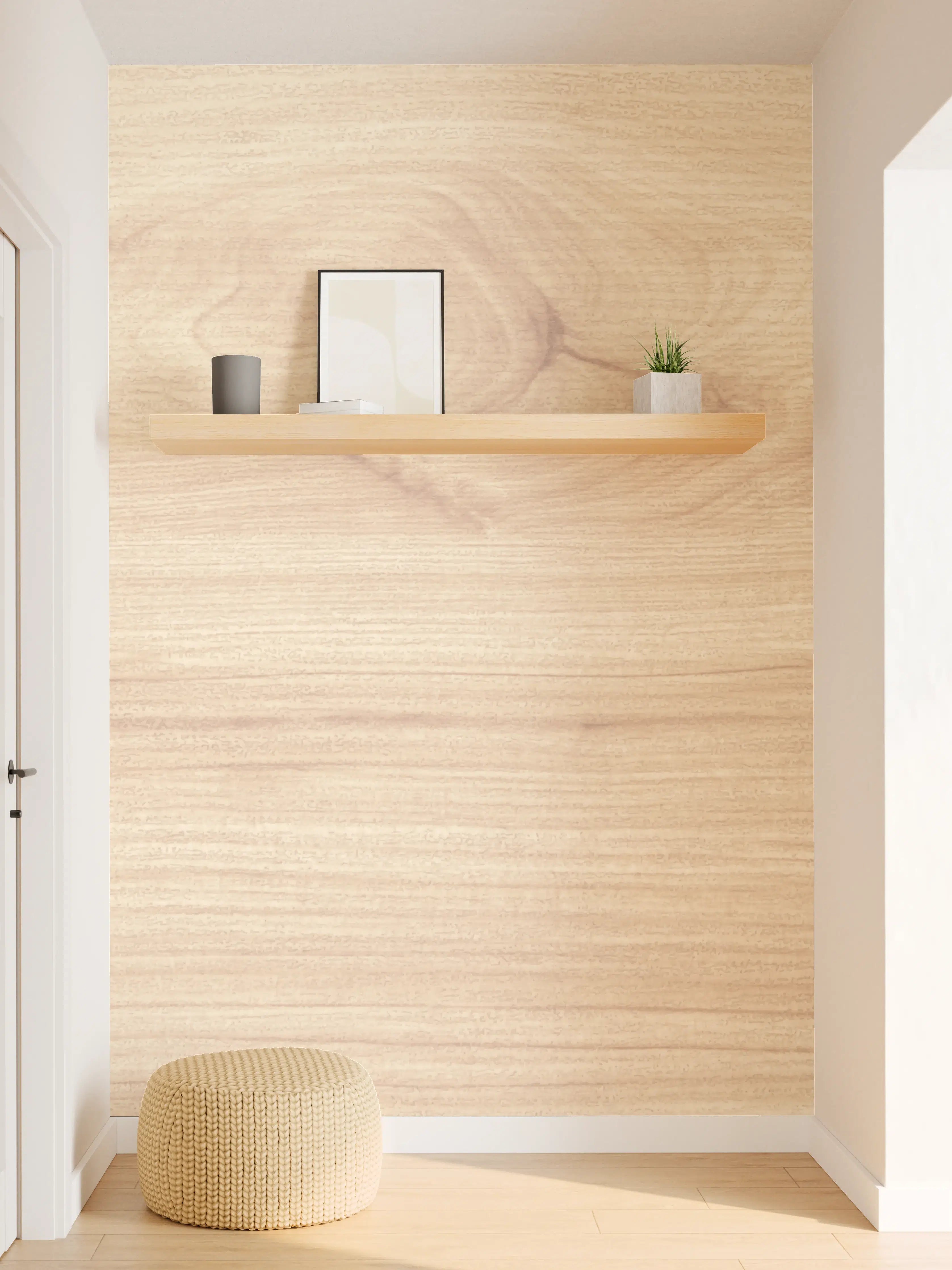 Wandverkleidung Flur - Helle Holzoptik Natur