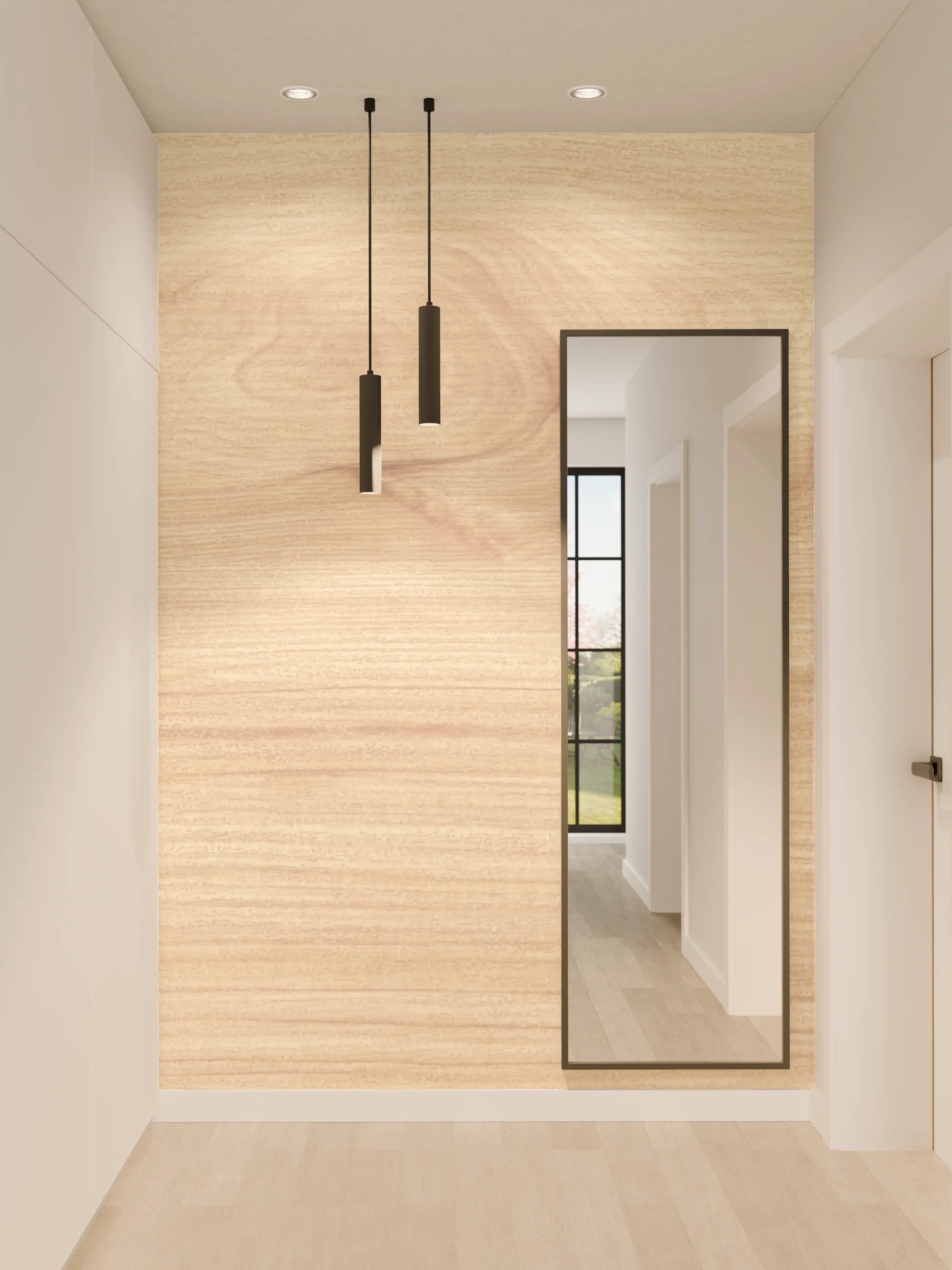 Wandverkleidung Flur - Helle Holzoptik Natur