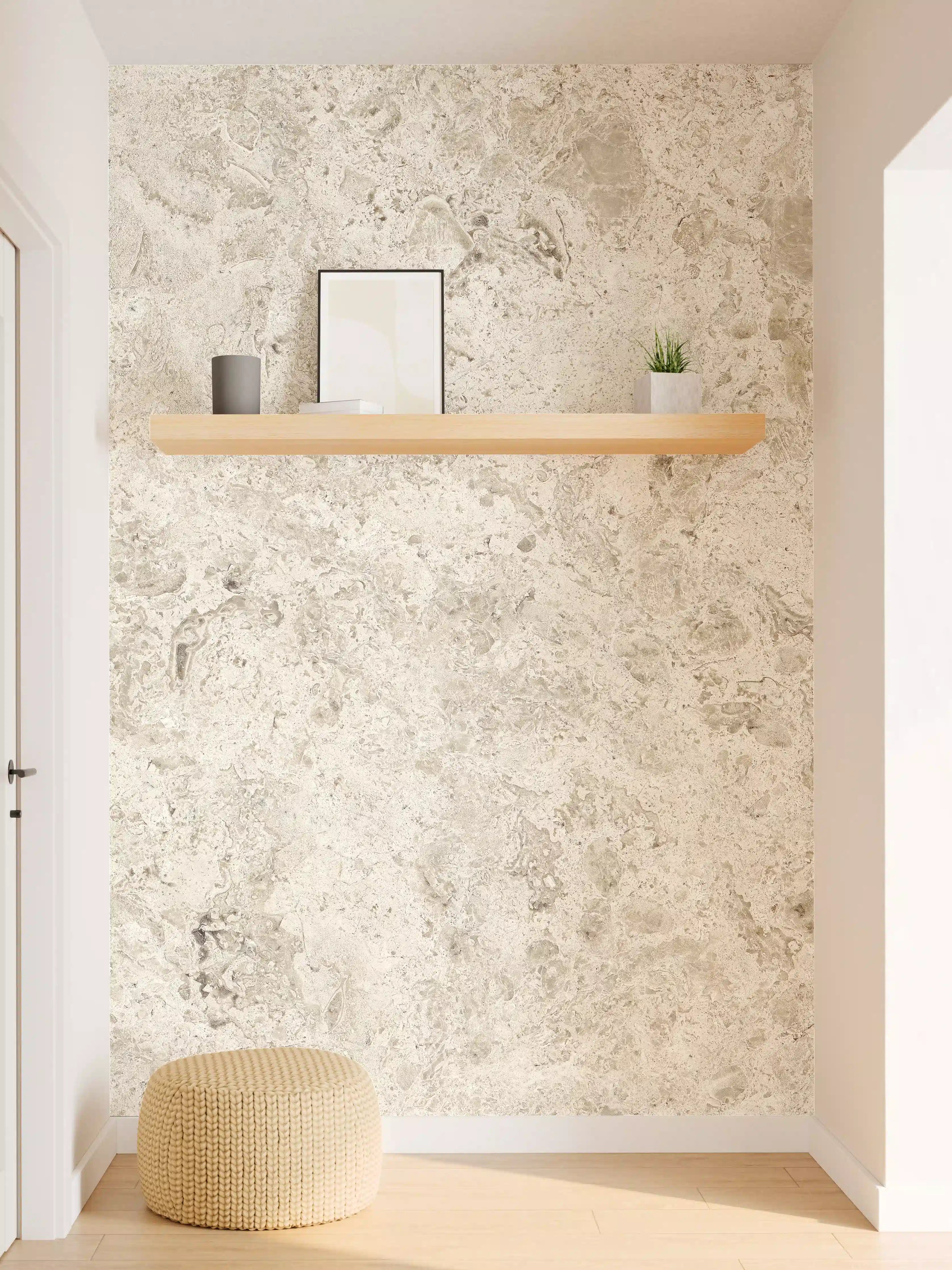 Wandverkleidung Flur - Helle Steinfliese im natürlichen Design