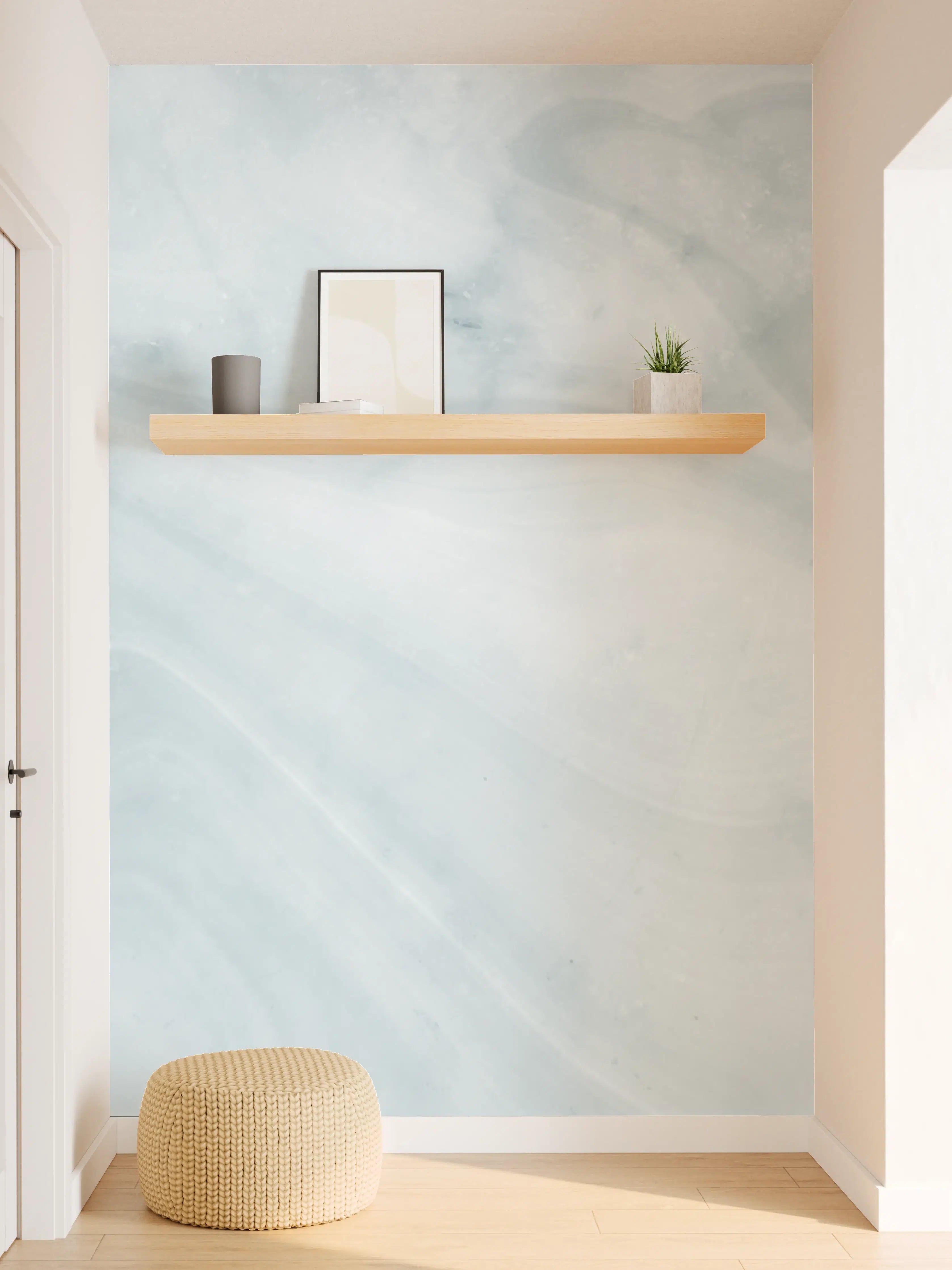 Wandverkleidung Flur - Helle bläuliche Marmor Textur