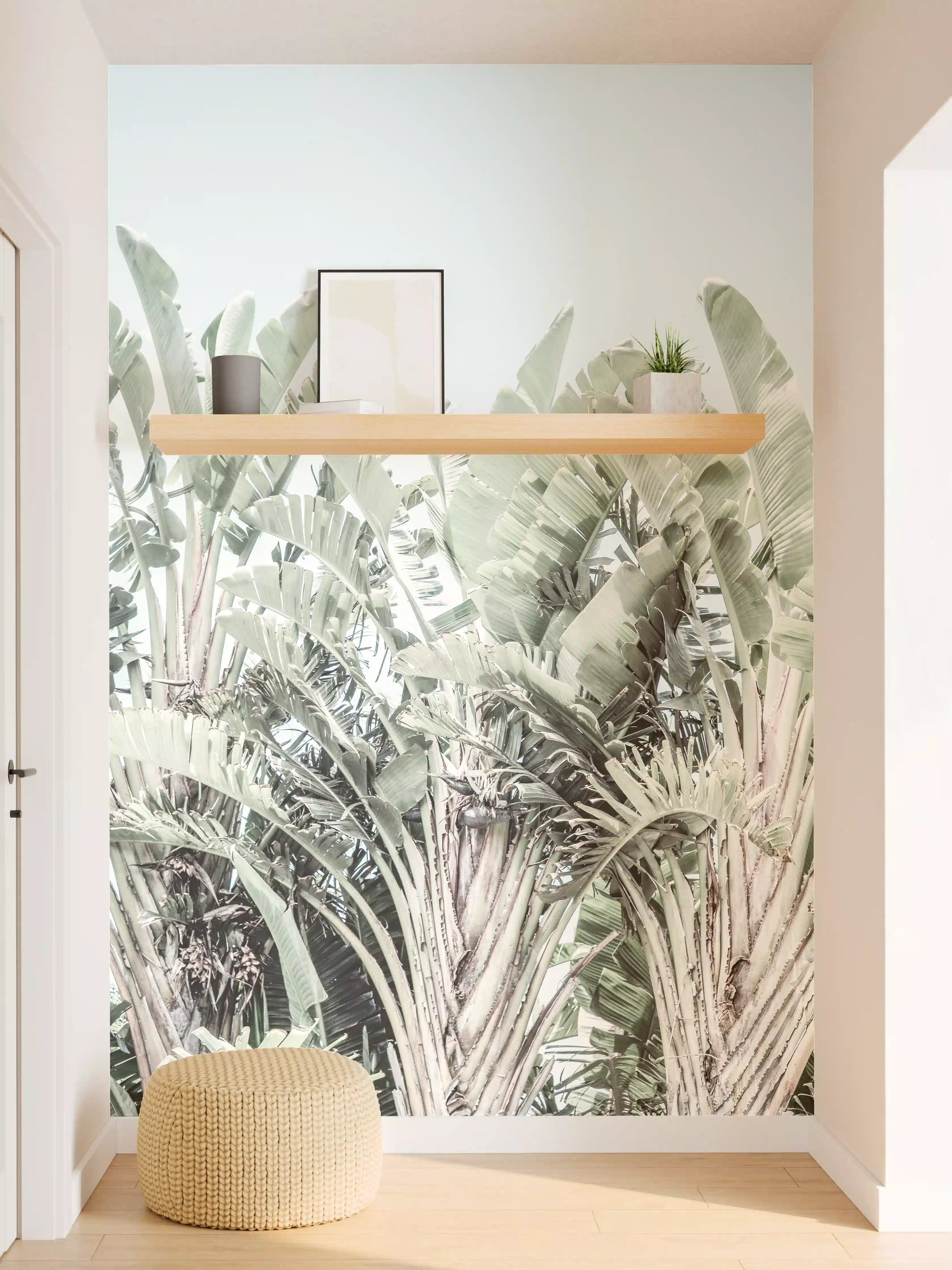 Wandverkleidung Flur - Helle, grüne Pflanzenvielfalt vor blauem Himmel