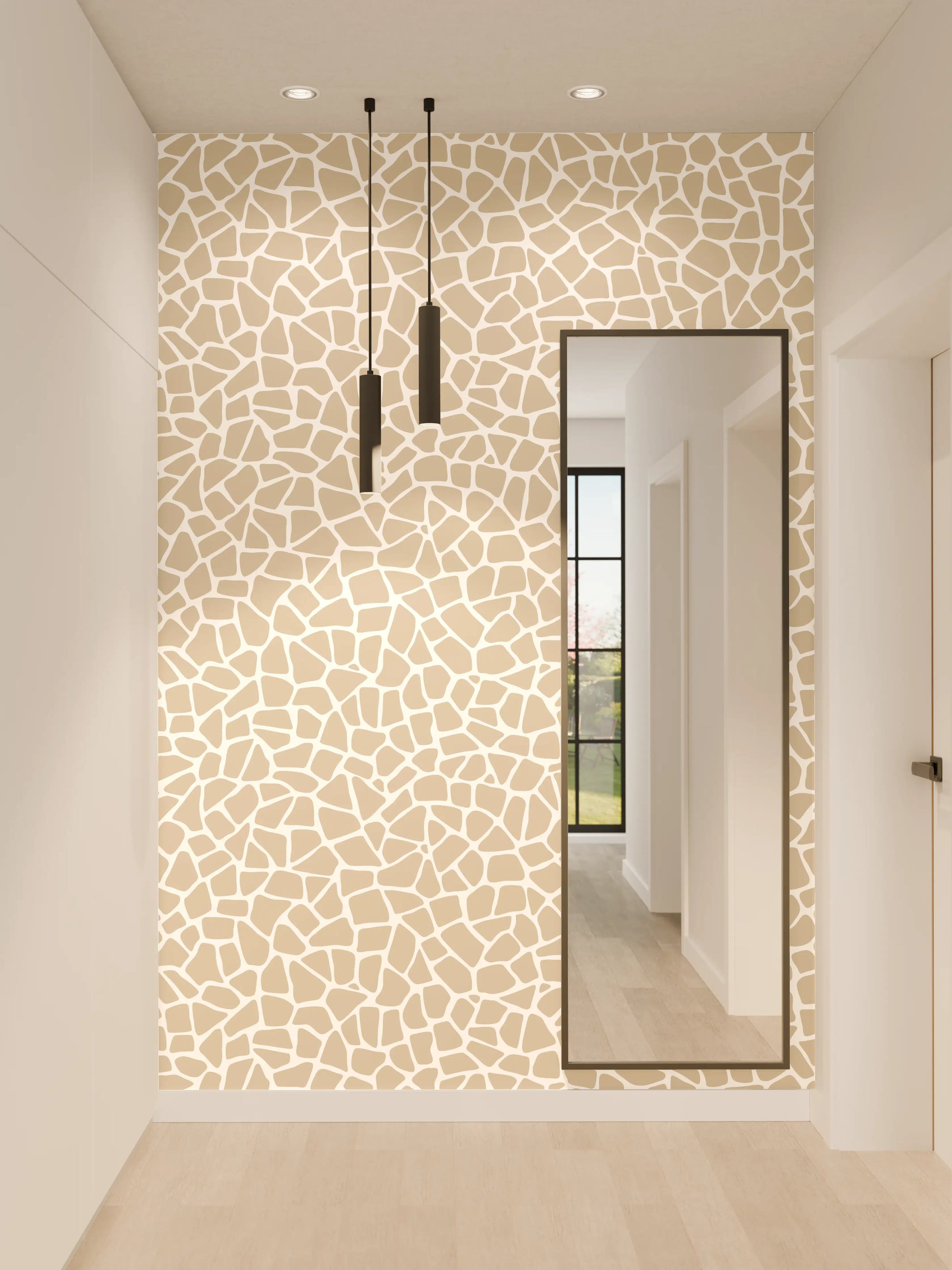 Wandverkleidung Flur - Helle, strukturierte Musterwand für stilvolles Raumdesign
