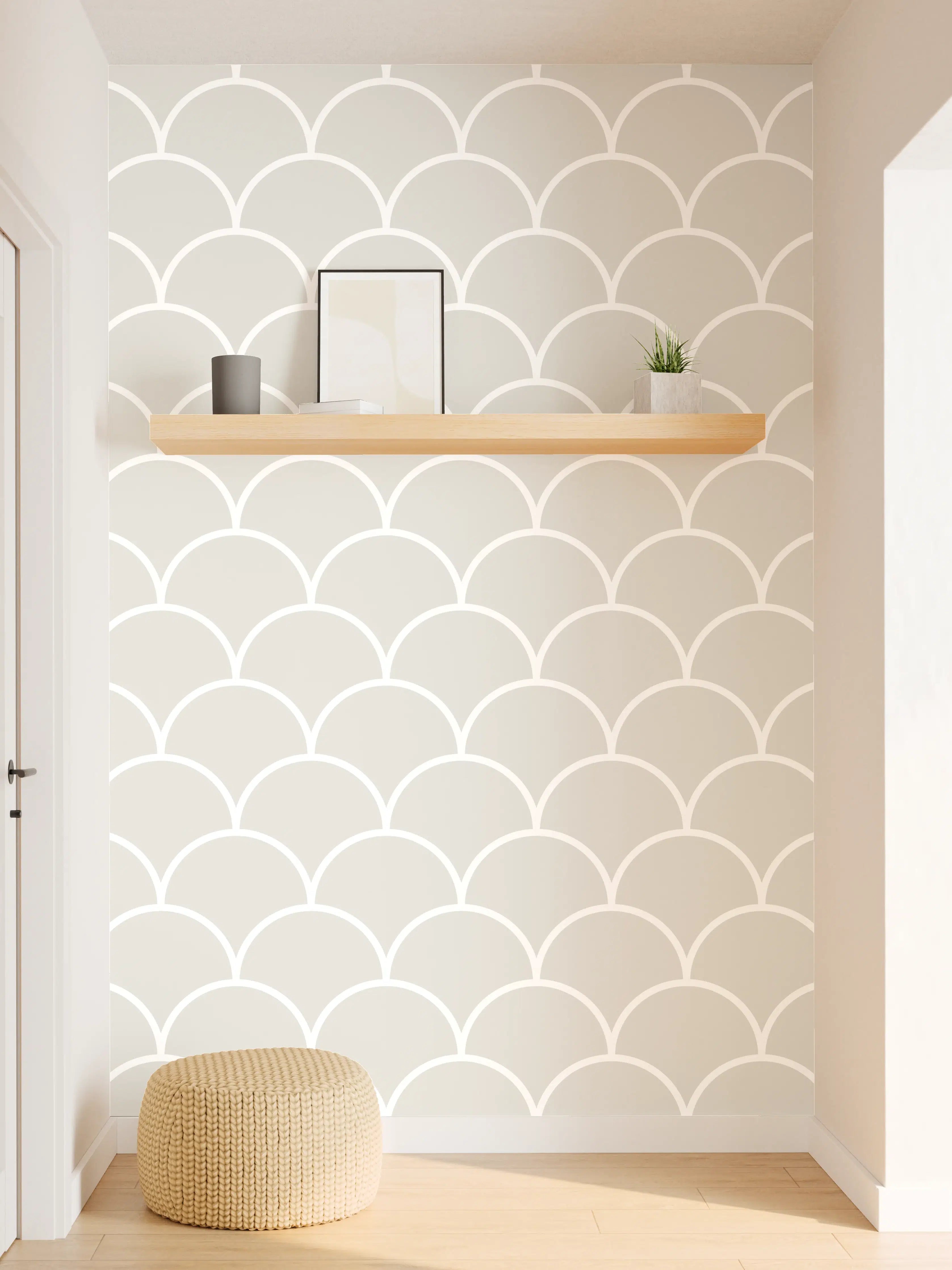 Wandverkleidung Flur - Heller Hintergrund mit Mustermotiv