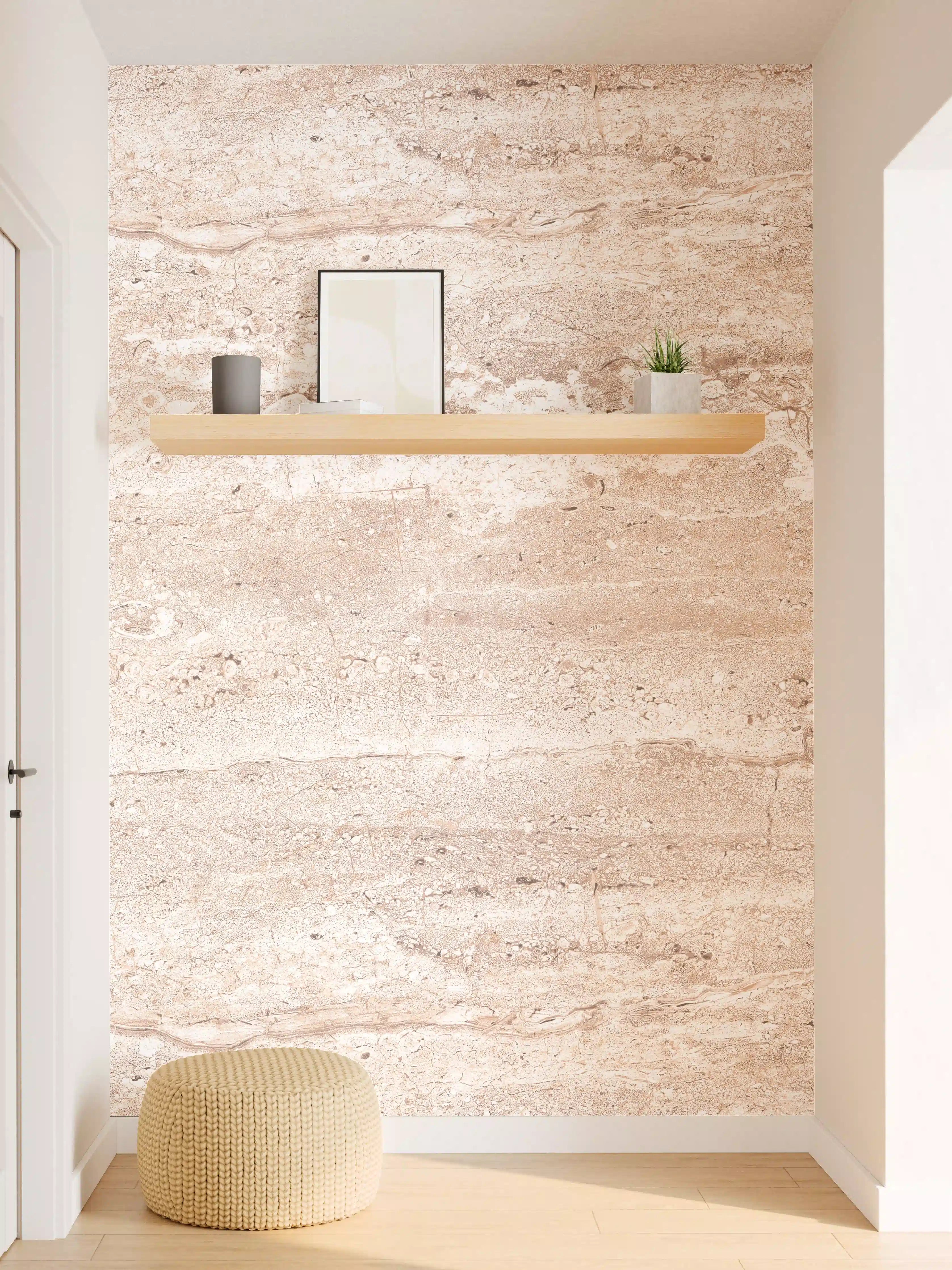 Wandverkleidung Flur - Heller rostiger Marmor
