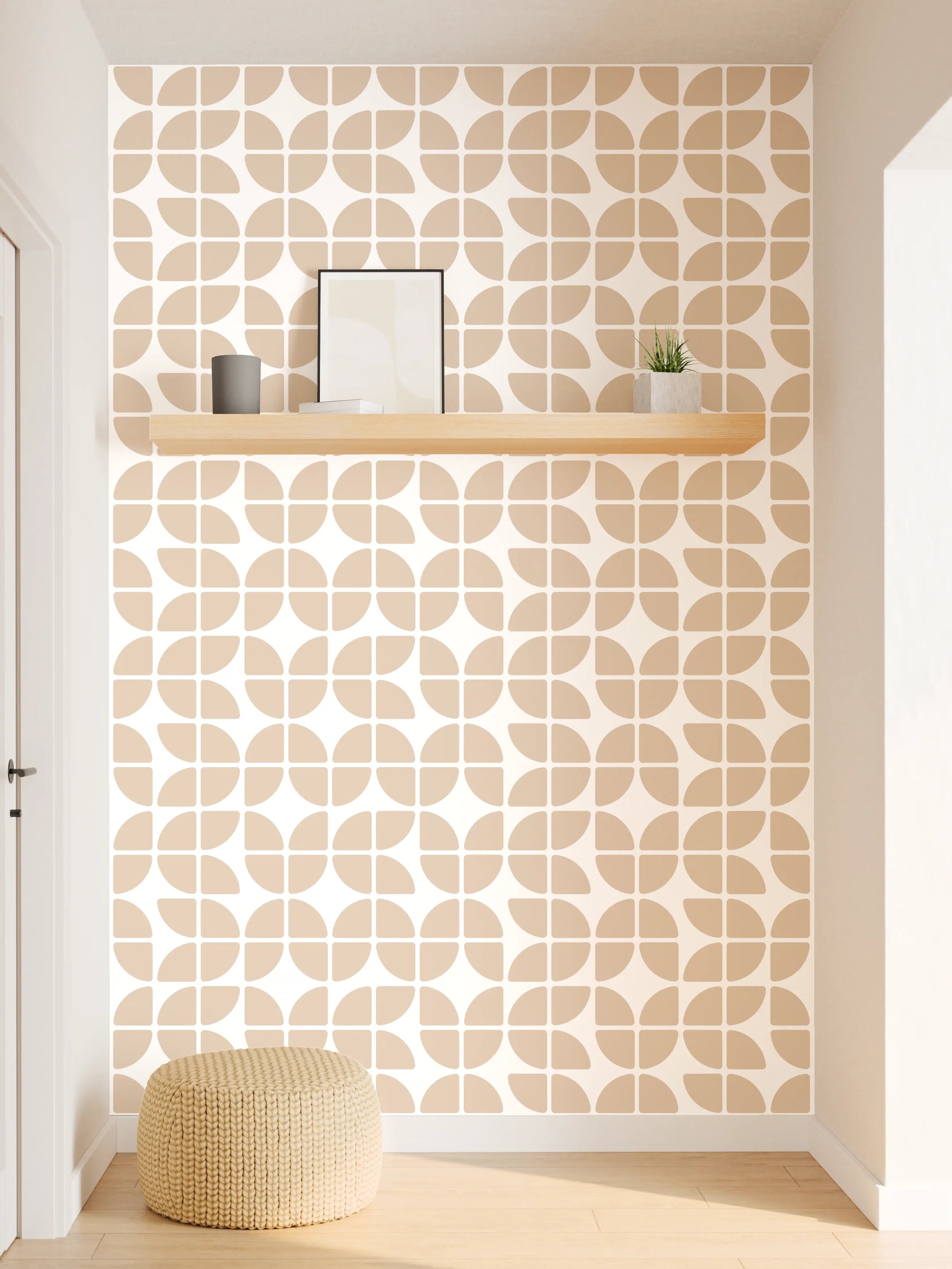 Wandverkleidung Flur - Heller, geometrischer Fliesenmuster