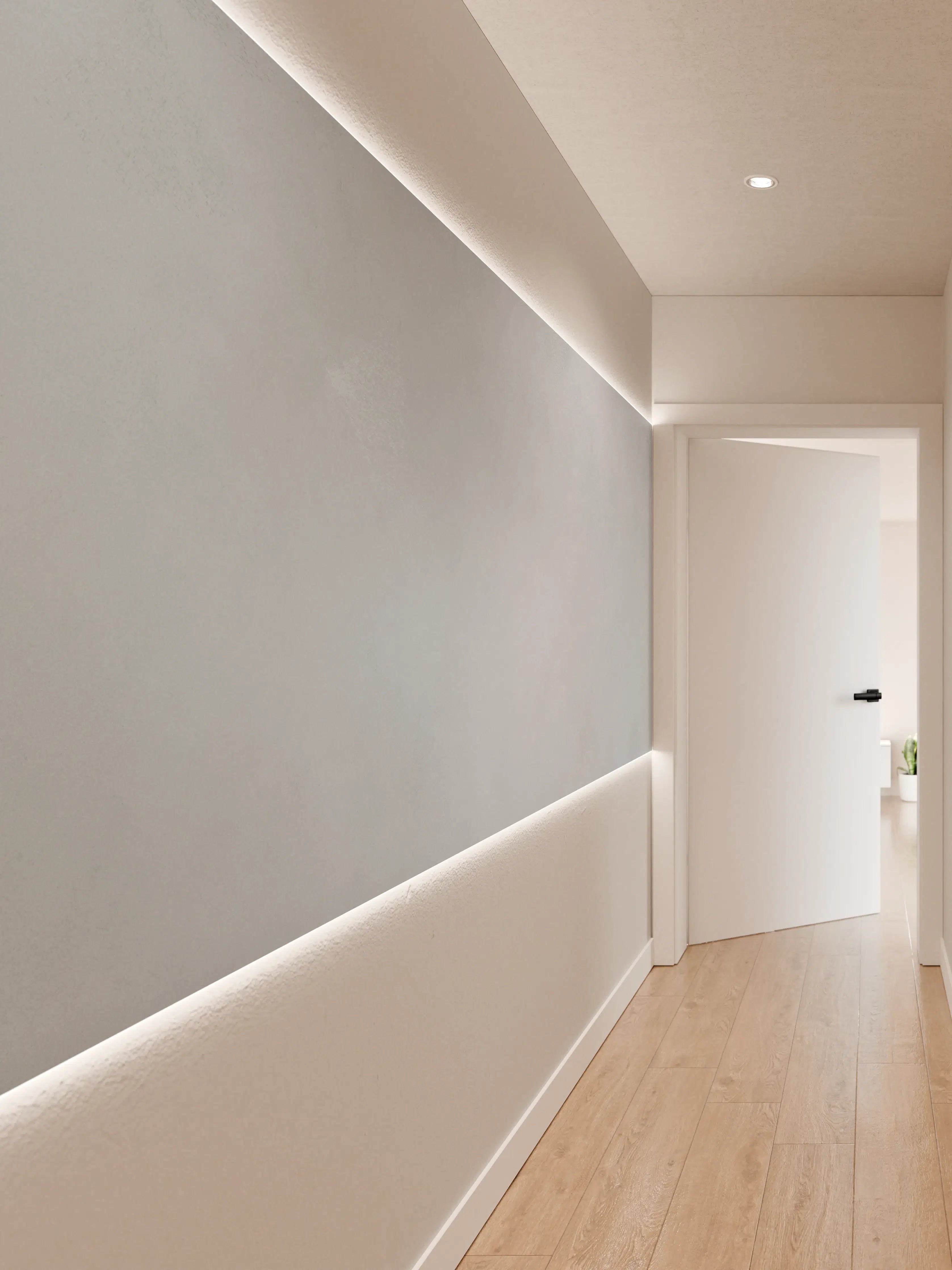 Wandverkleidung Flur - Helles Grau Betonoptik