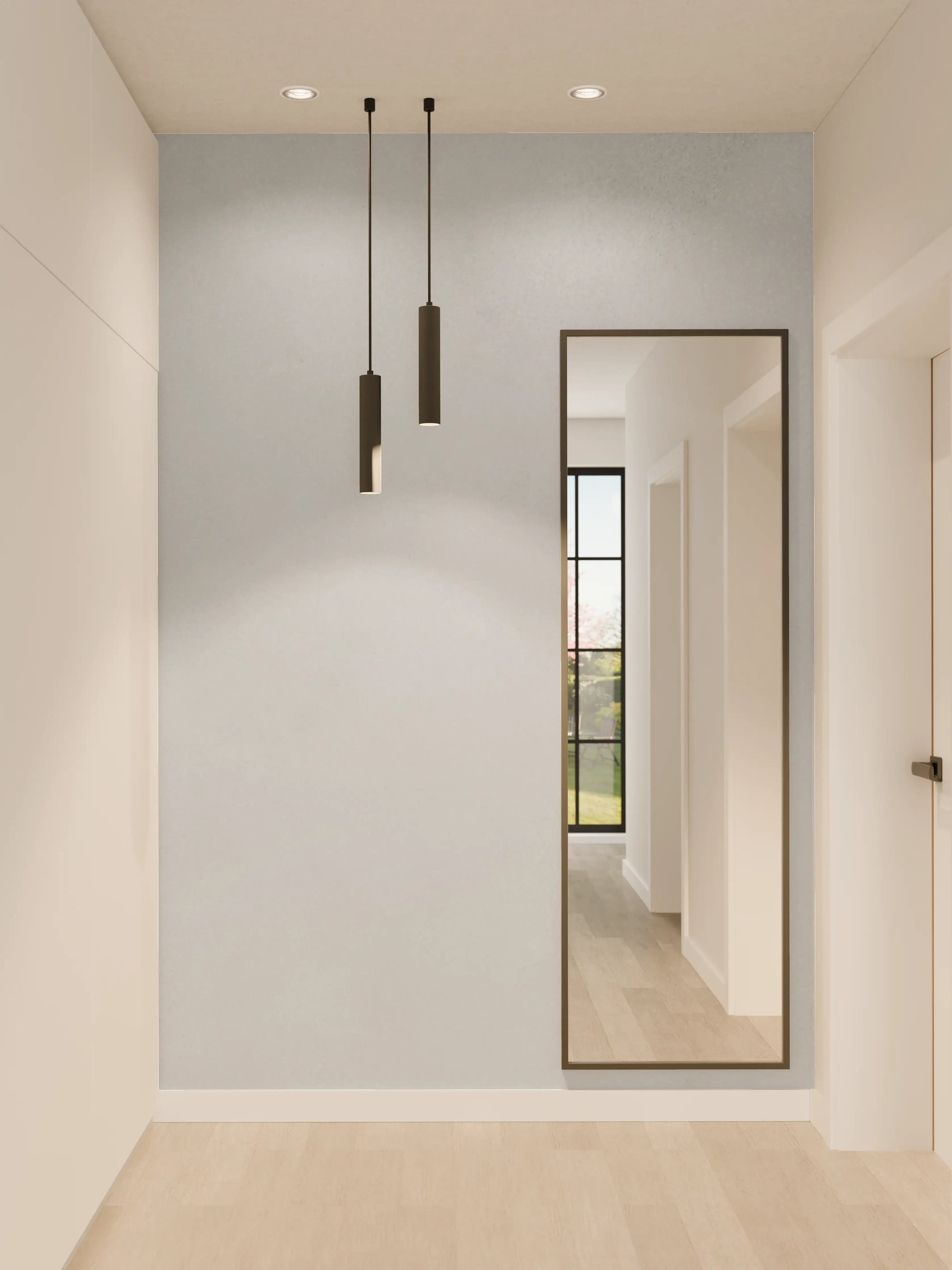 Wandverkleidung Flur - Helles Grau Betonoptik