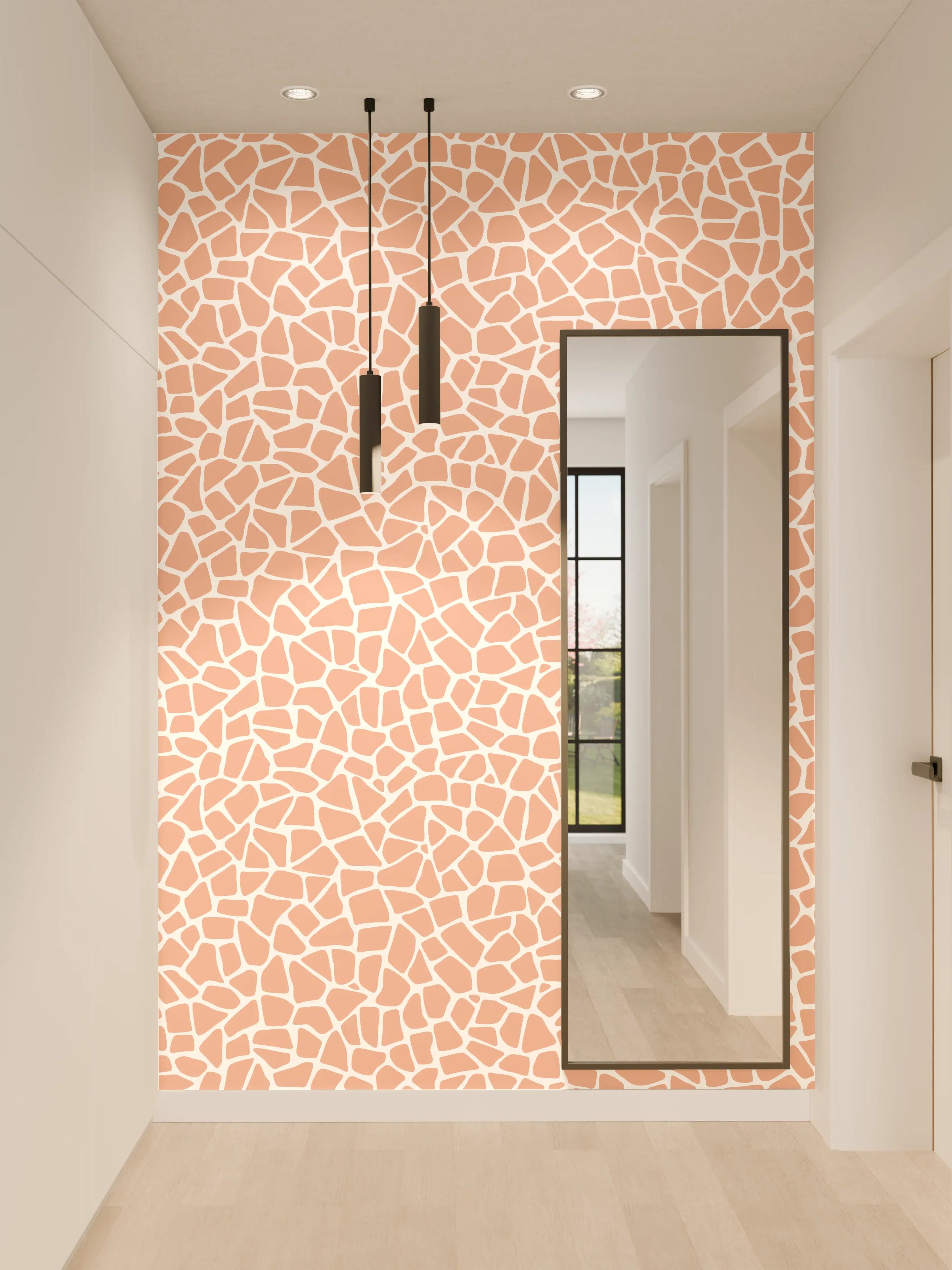 Wandverkleidung Flur - Helles Mosaik-Design in warmen Tönen