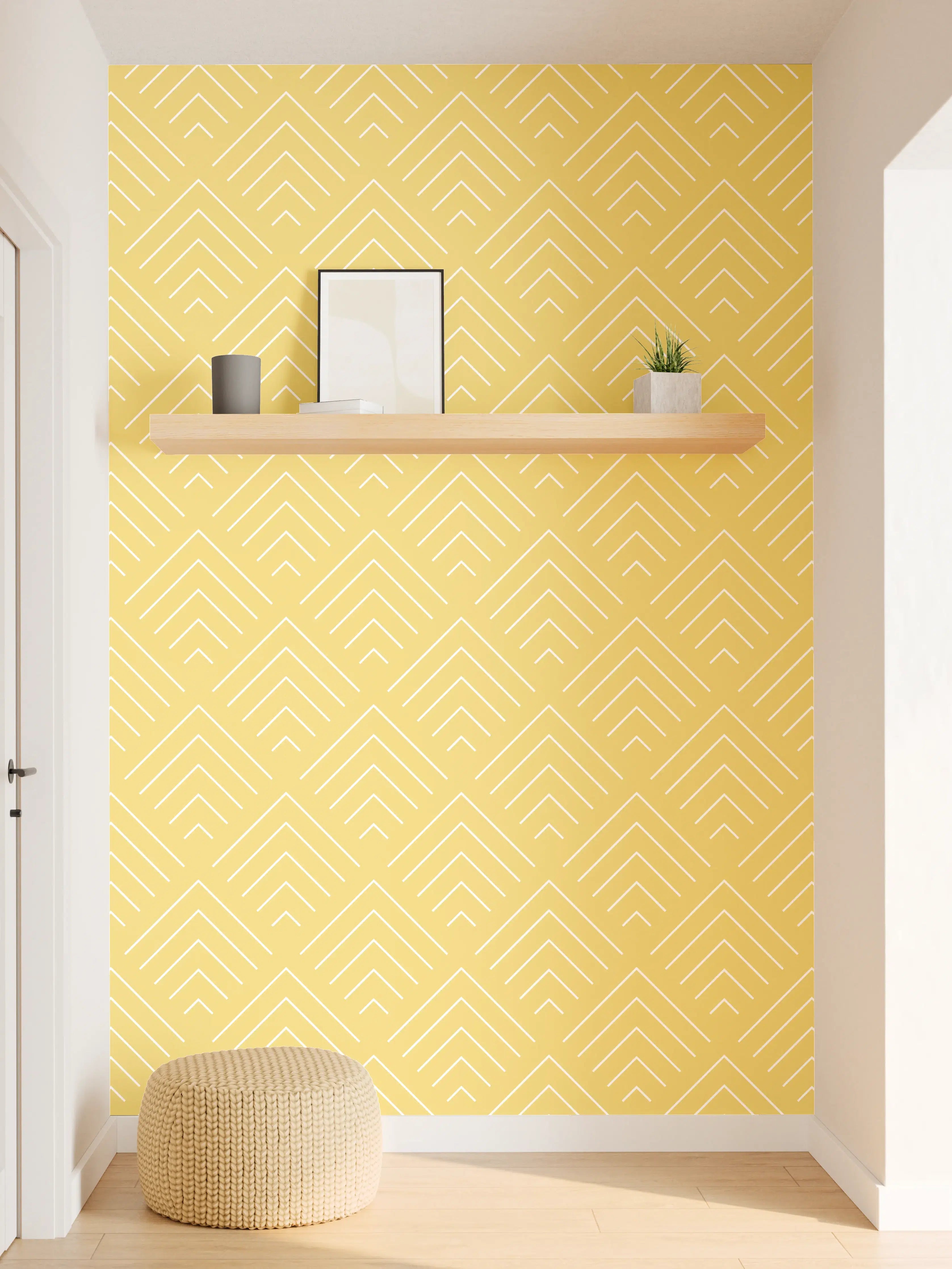 Wandverkleidung Flur - Helles Muster in Gelbtönen