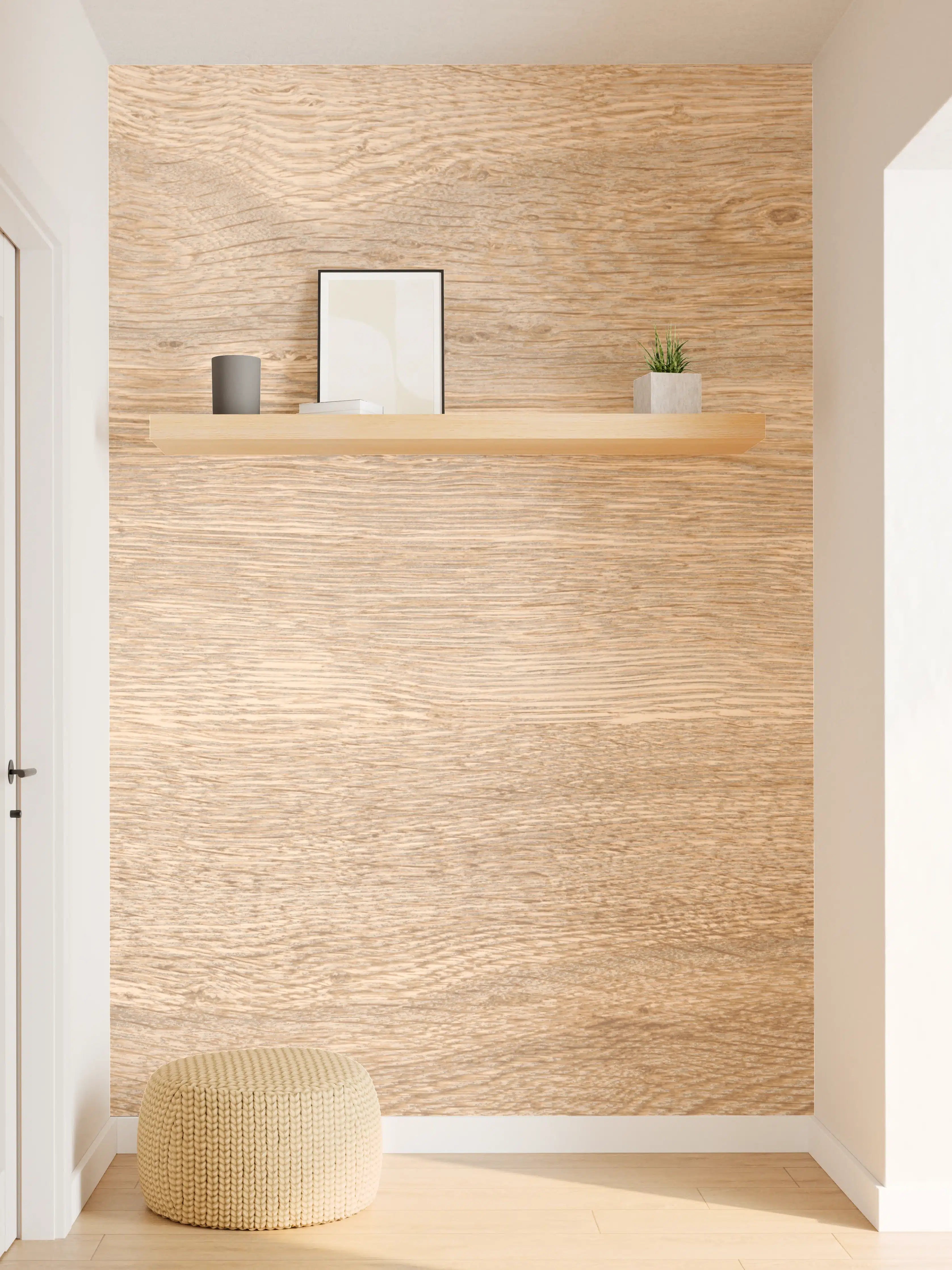 Wandverkleidung Flur - Helles trockenes Holz