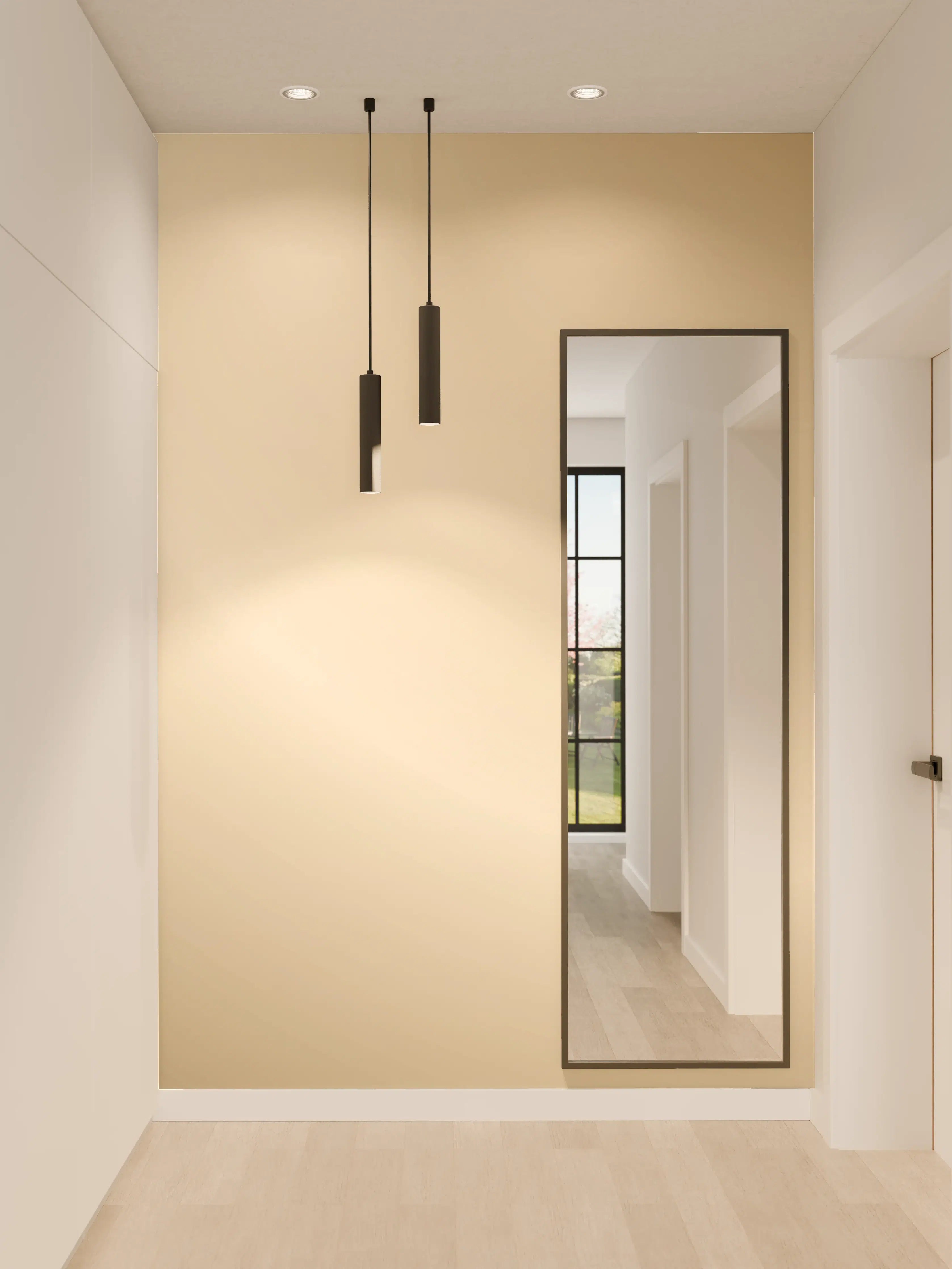 Wandverkleidung Flur - Helles, elegantes Design in Gold- und Beigetönen