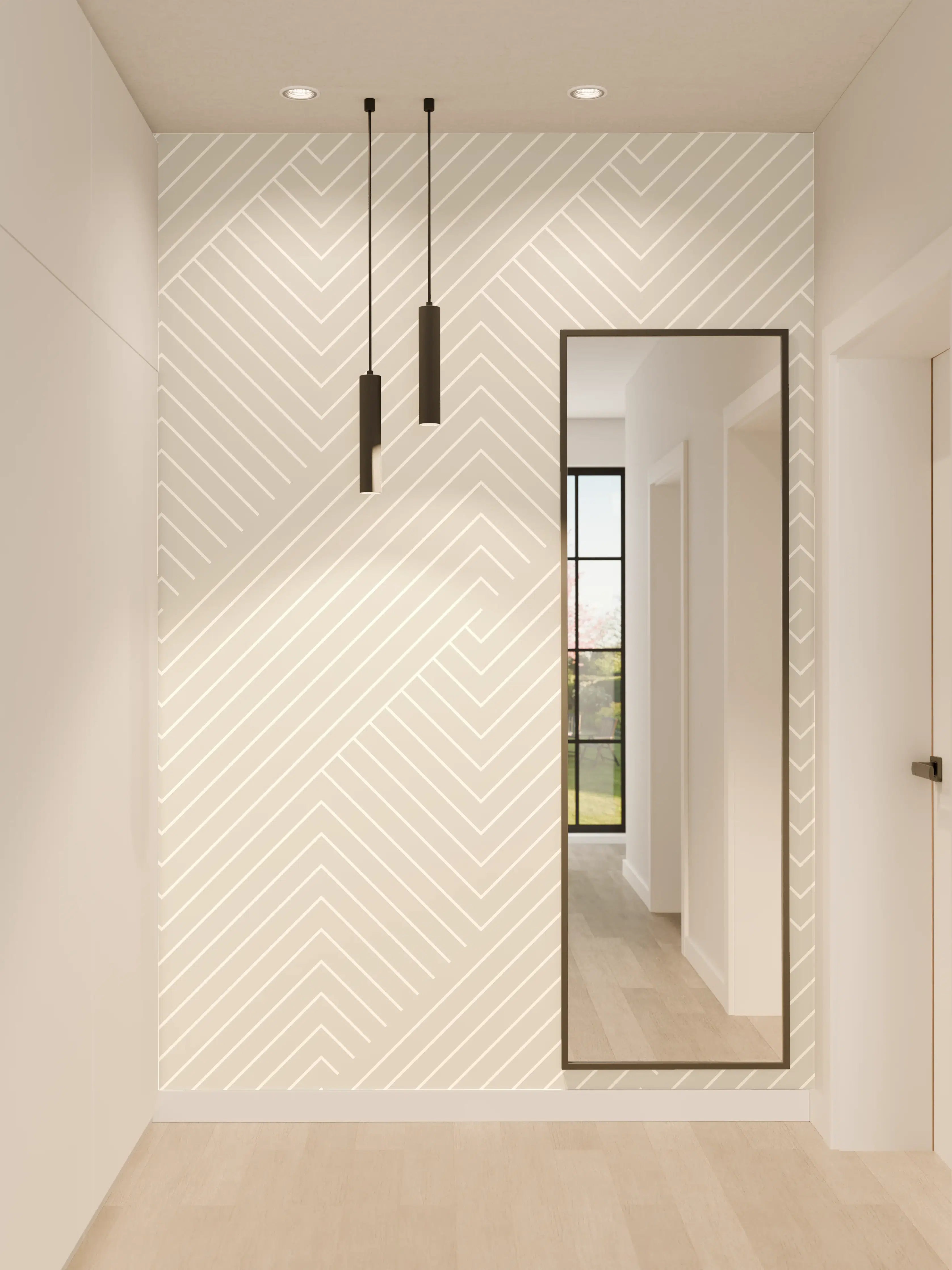 Wandverkleidung Flur - Helles, geometrisches Hintergrundmuster