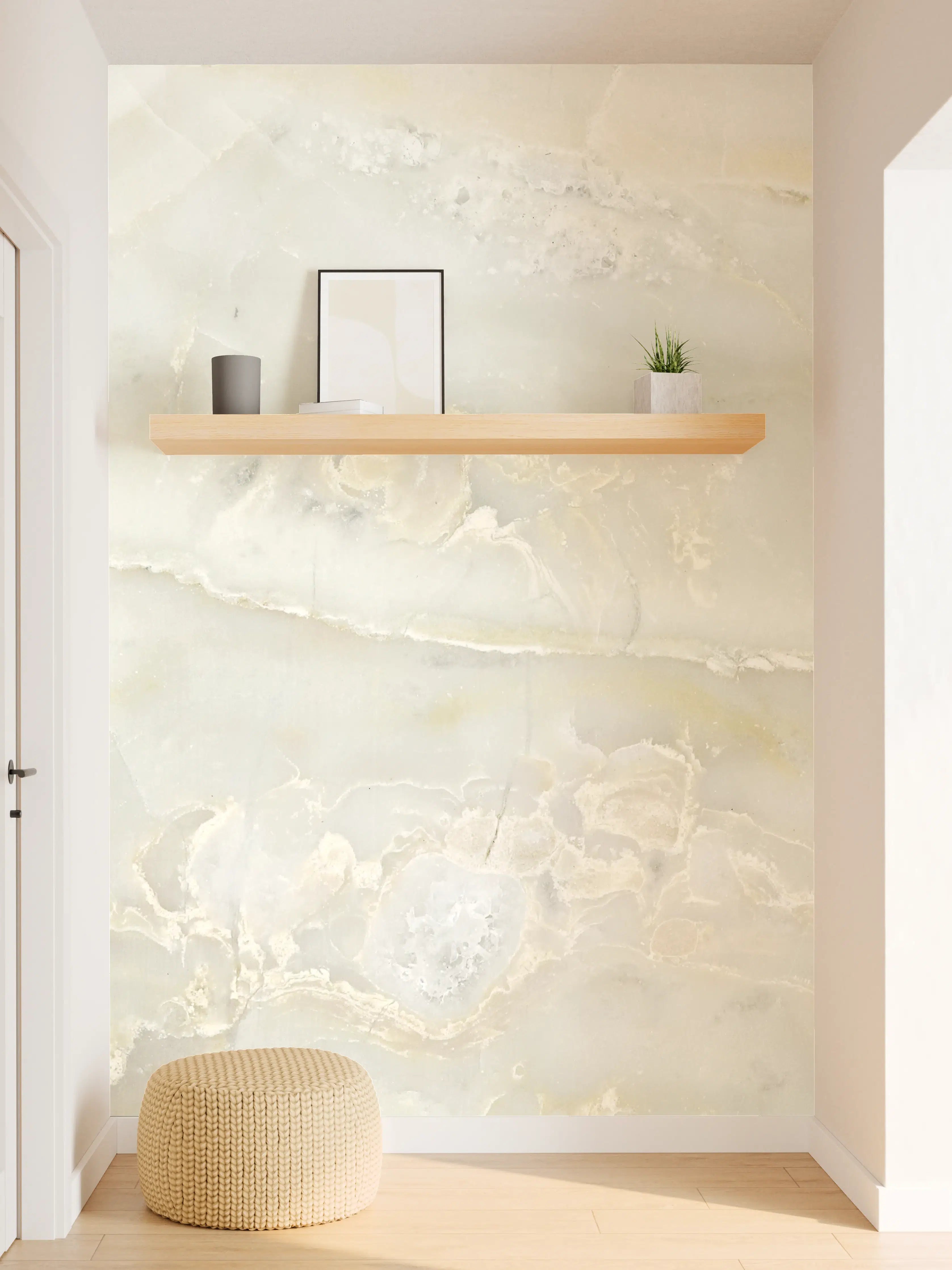 Wandverkleidung Flur - Hellgrüner Marmor