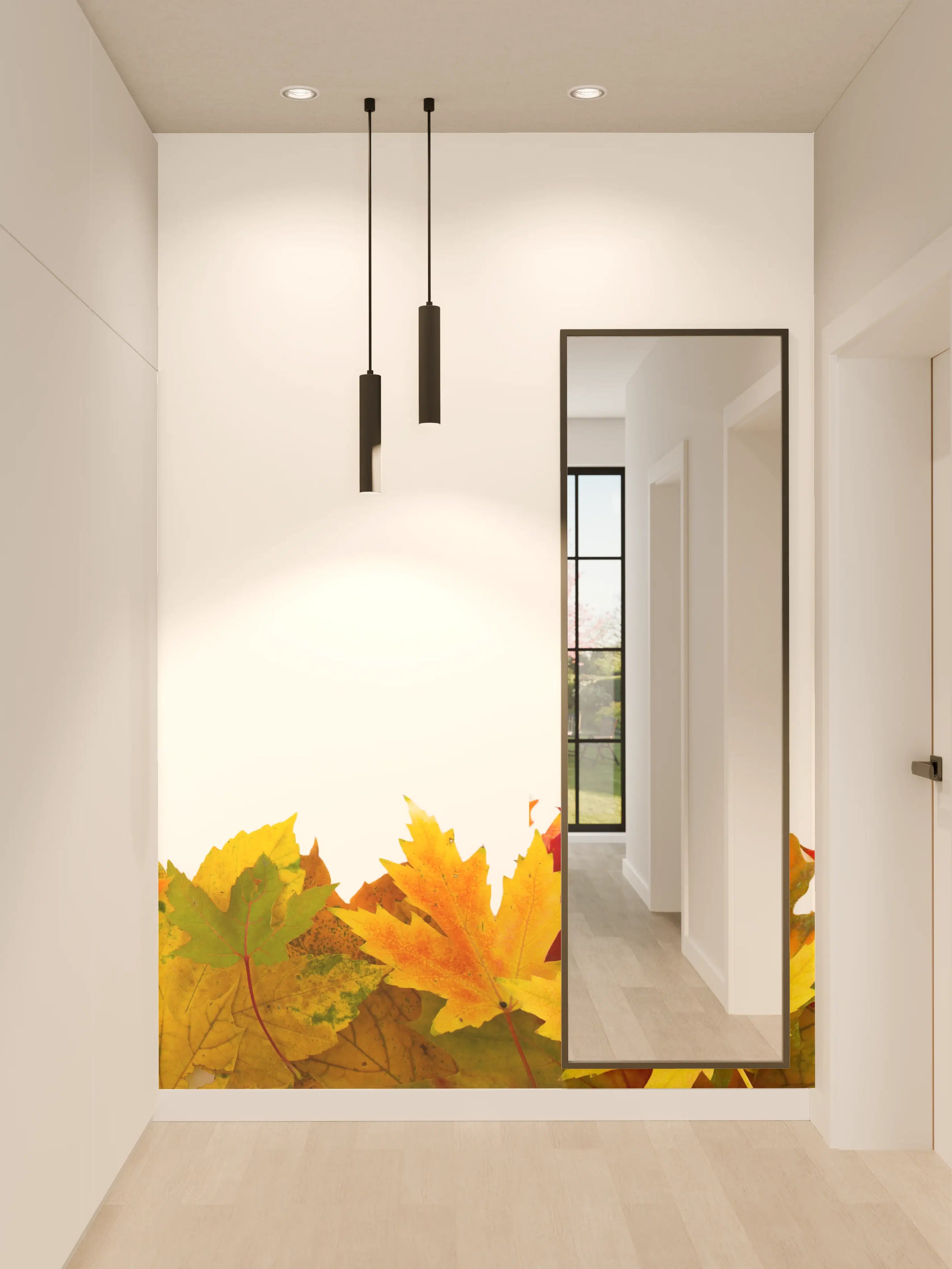 Wandverkleidung Flur - Herbst Laub