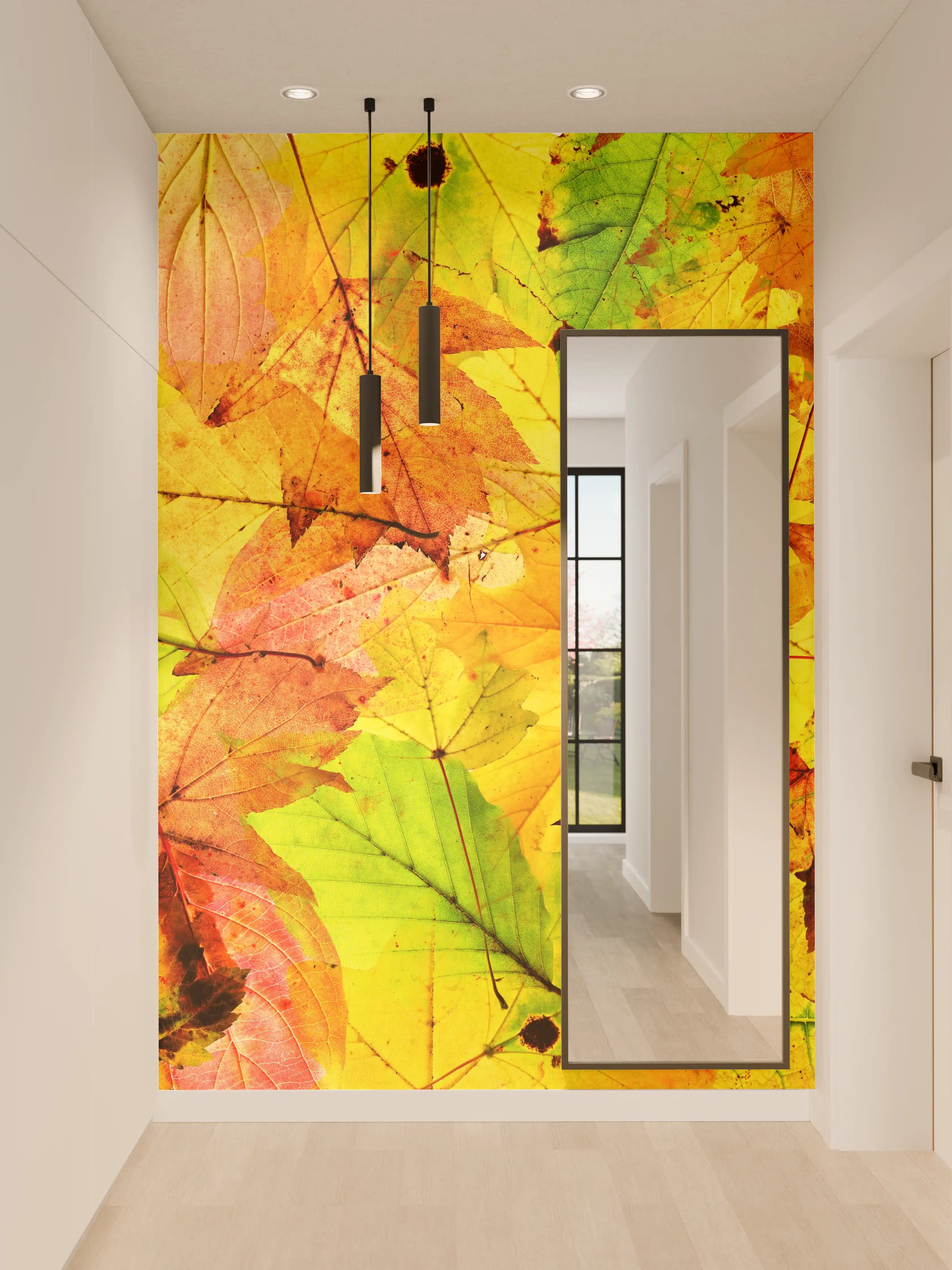 Wandverkleidung Flur - Herbstblätter Hintergrund