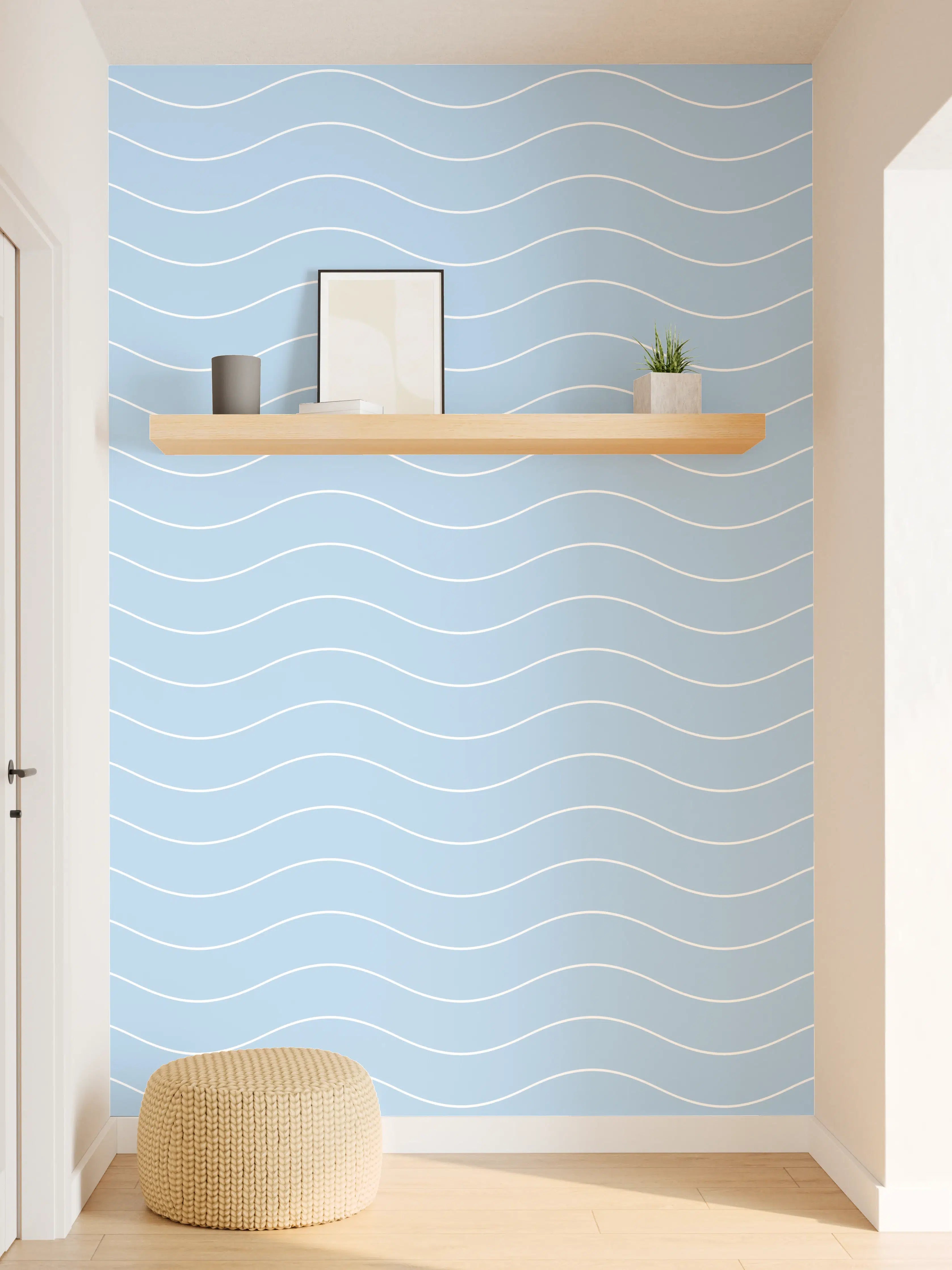 Wandverkleidung Flur - Himmel mit Wolken und Wellenmuster
