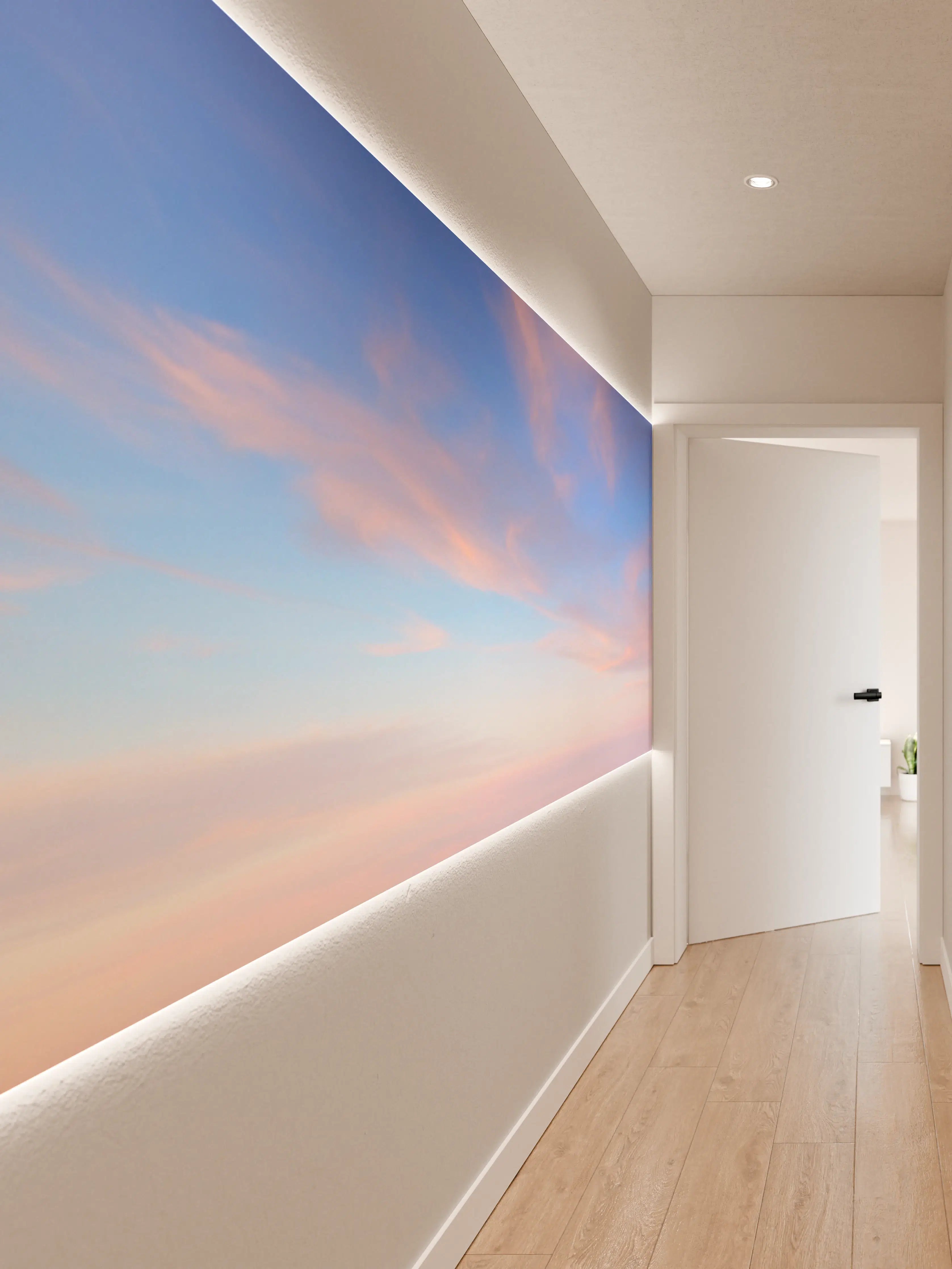 Wandverkleidung Flur - Himmel über Wolken bei Sonnenuntergang