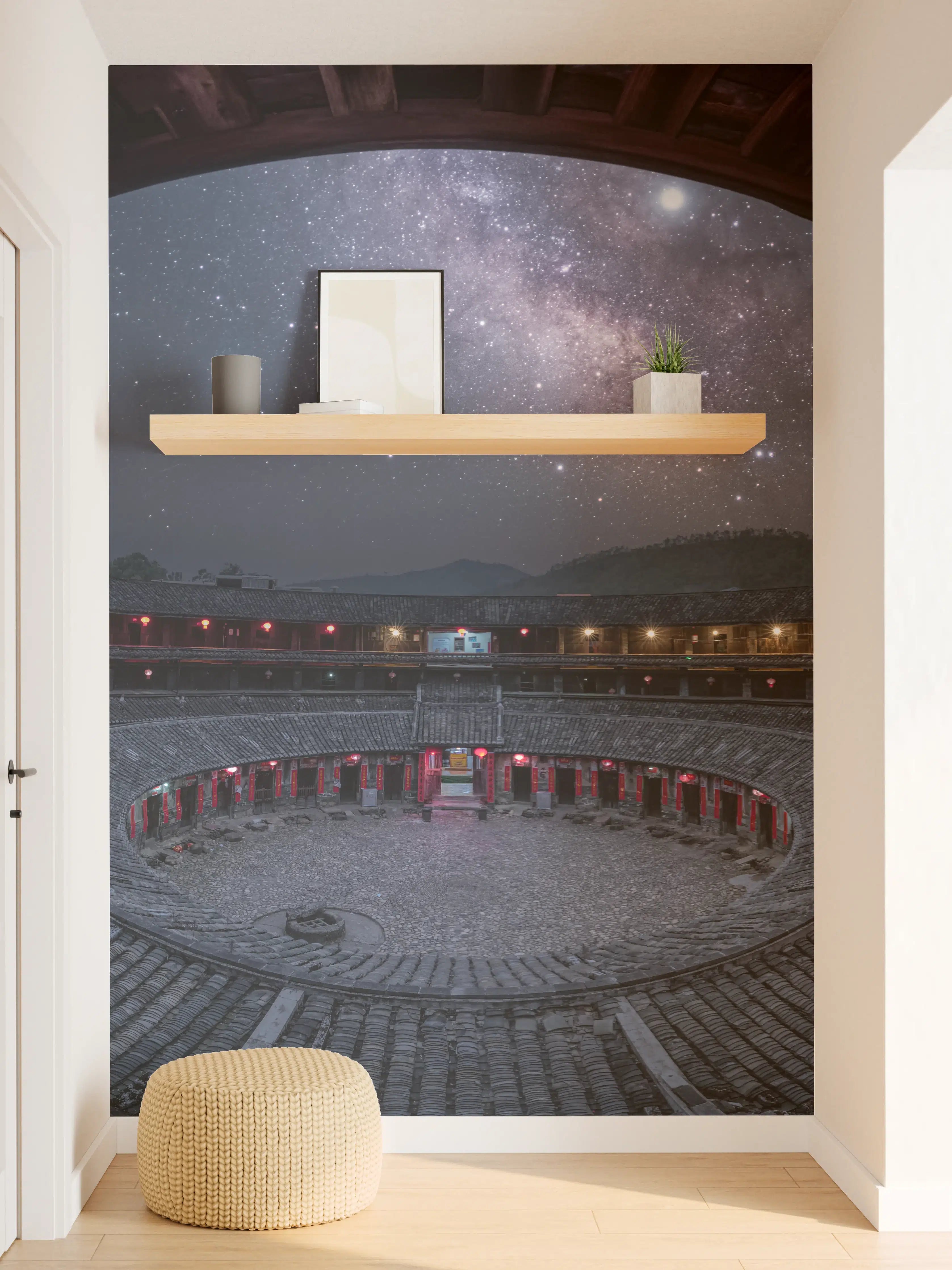 Wandverkleidung Flur - Himmel über dem Observatorium bei Nacht