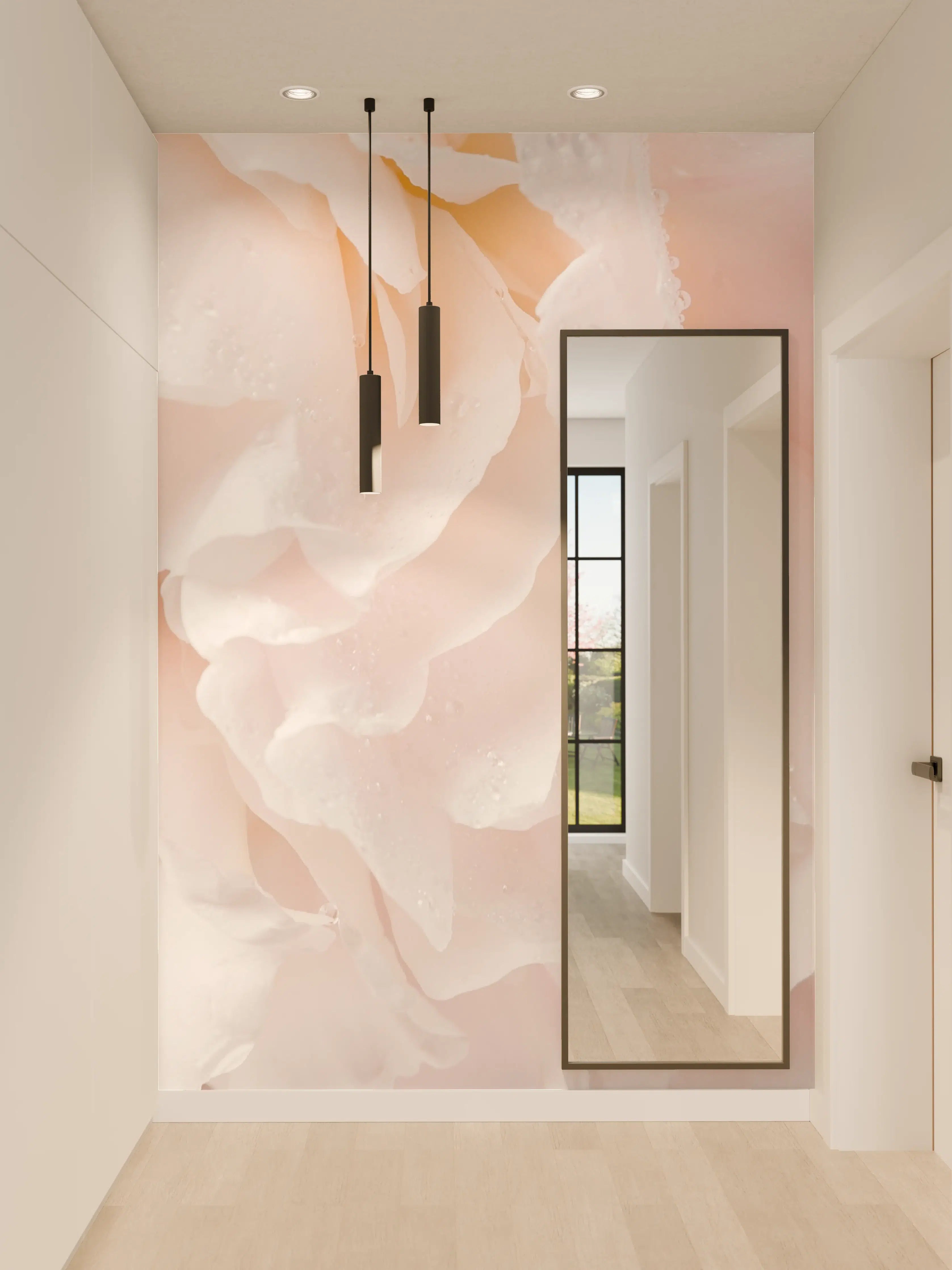 Wandverkleidung Flur - Himmlische Pastellblumen im Nahaufnahme