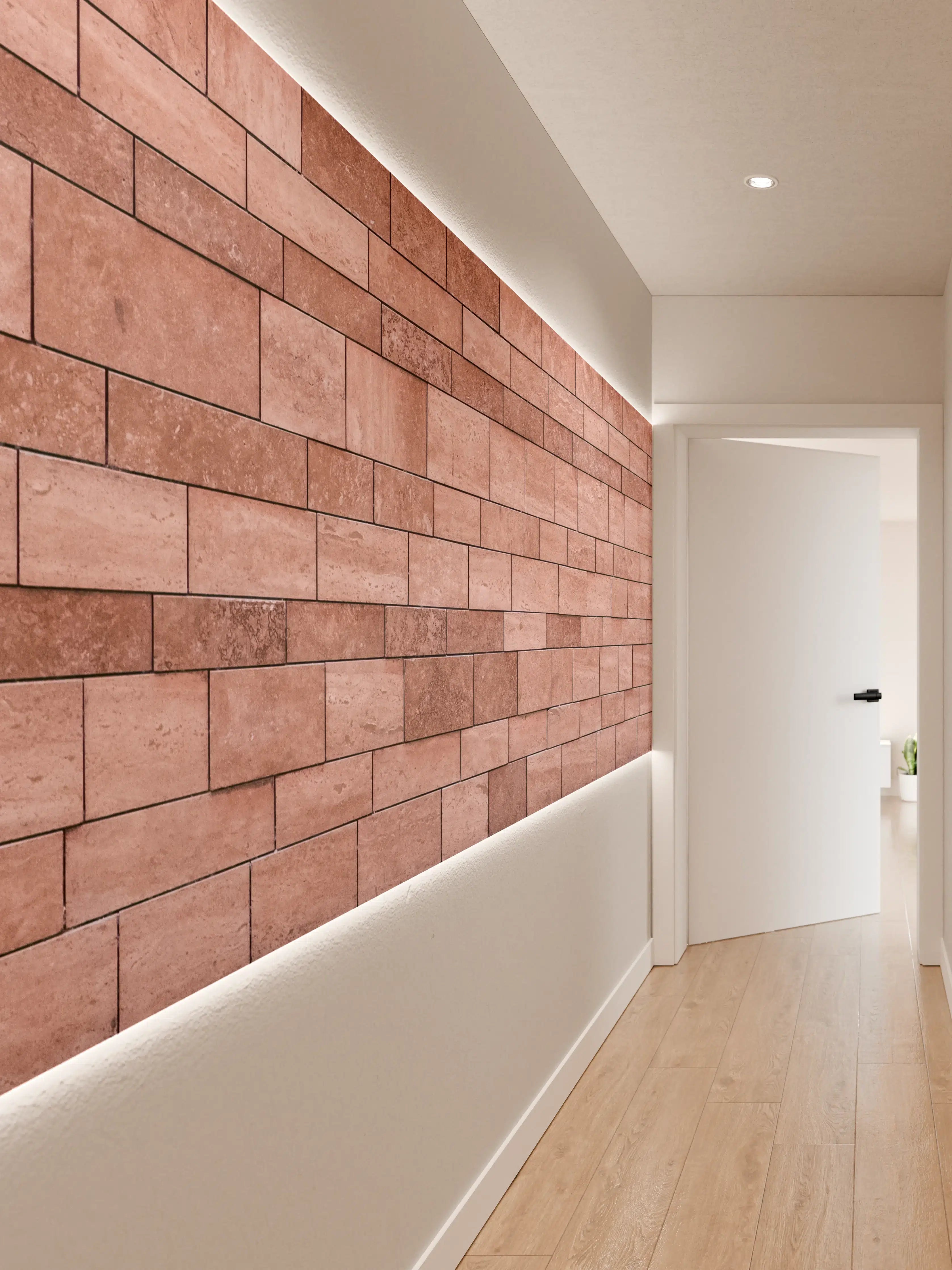 Wandverkleidung Flur - Hintergrund aus rotem Backstein