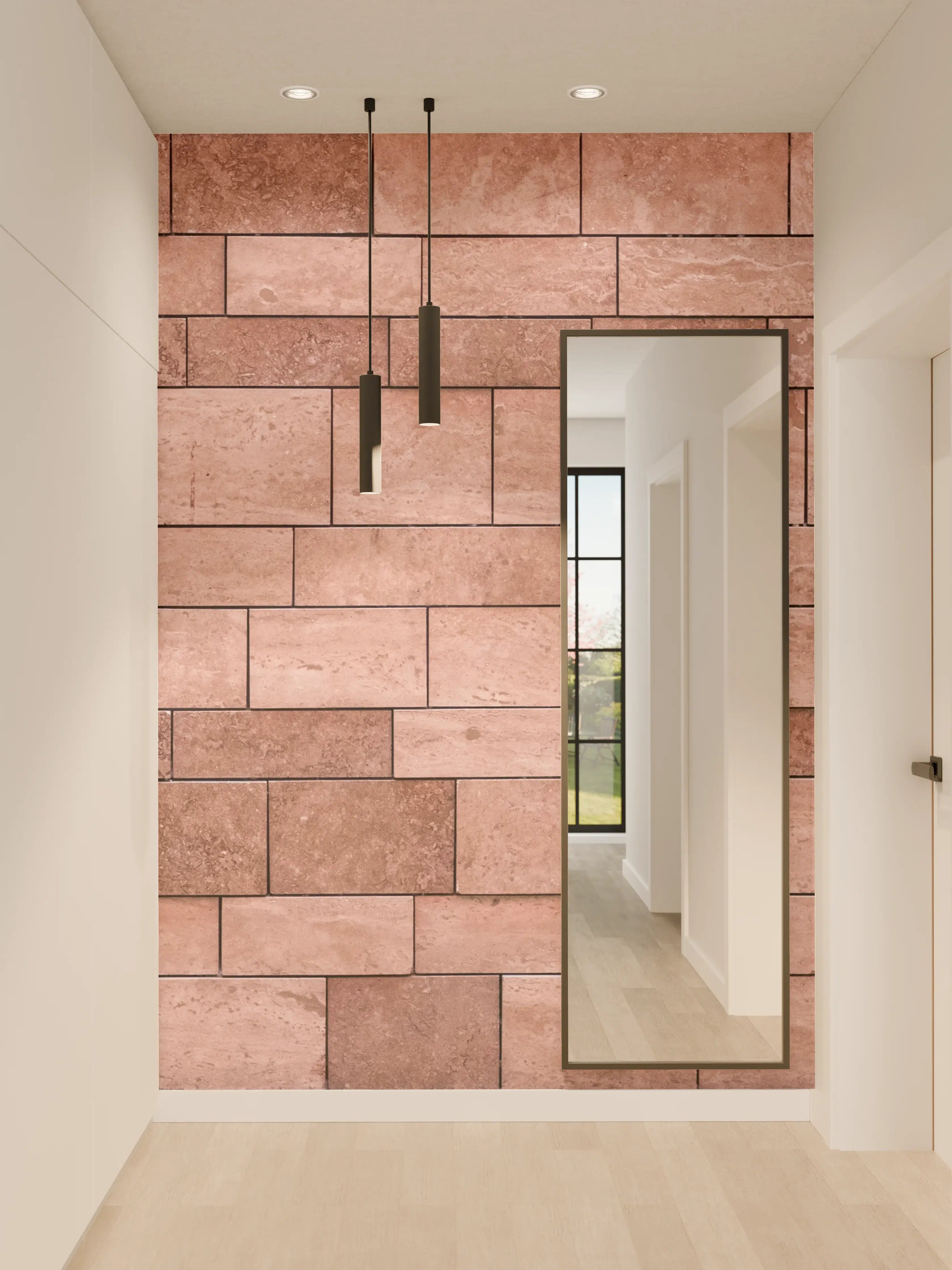 Wandverkleidung Flur - Hintergrund aus rotem Backstein