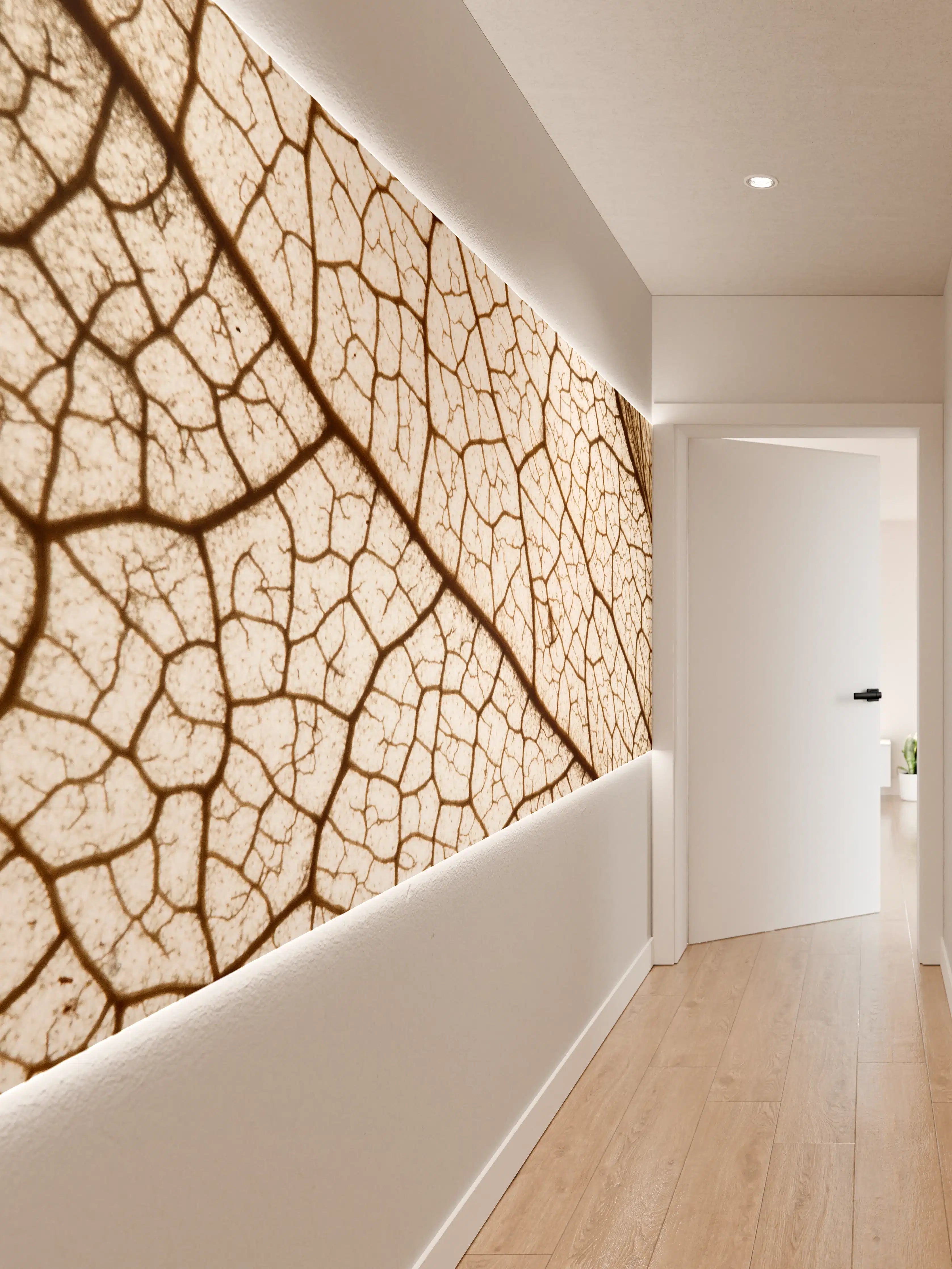 Wandverkleidung Flur - Hintergrund in sanften Beige- und Brauntönen